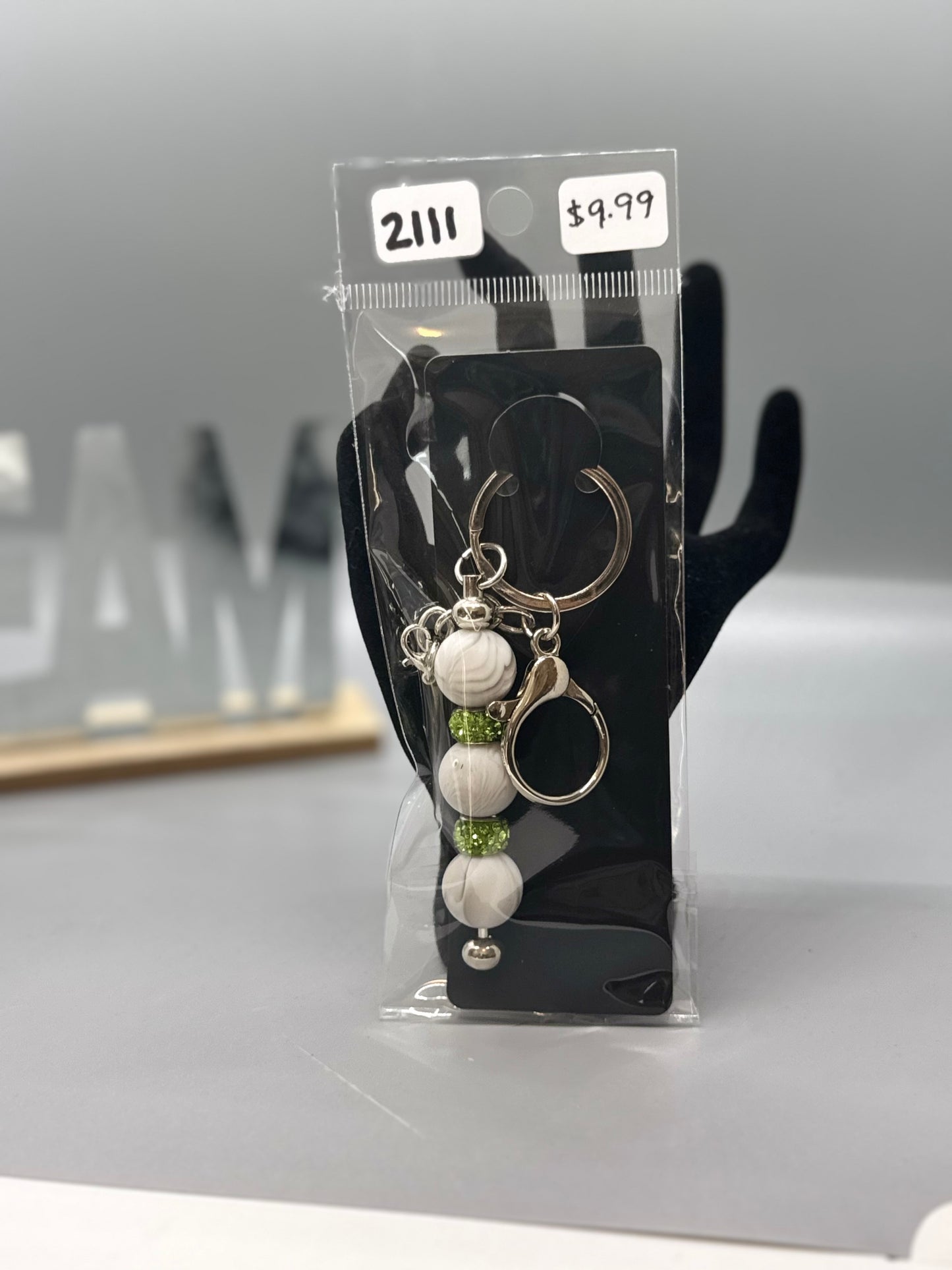 Handmade Beaded Keychain – Unique Colorful Accessory # 2111