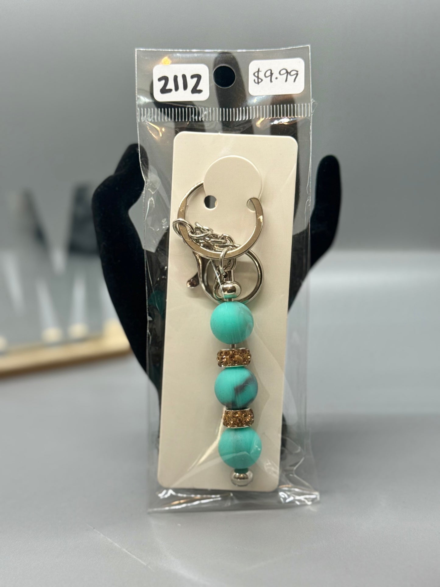 Handmade Beaded Keychain – Unique Colorful Accessory # 2112