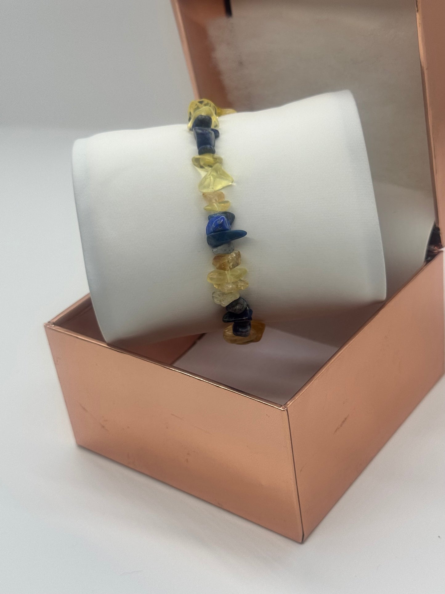 Crystal Bracelet #27 – Lapis Lazuli & Citrine for Positivity
