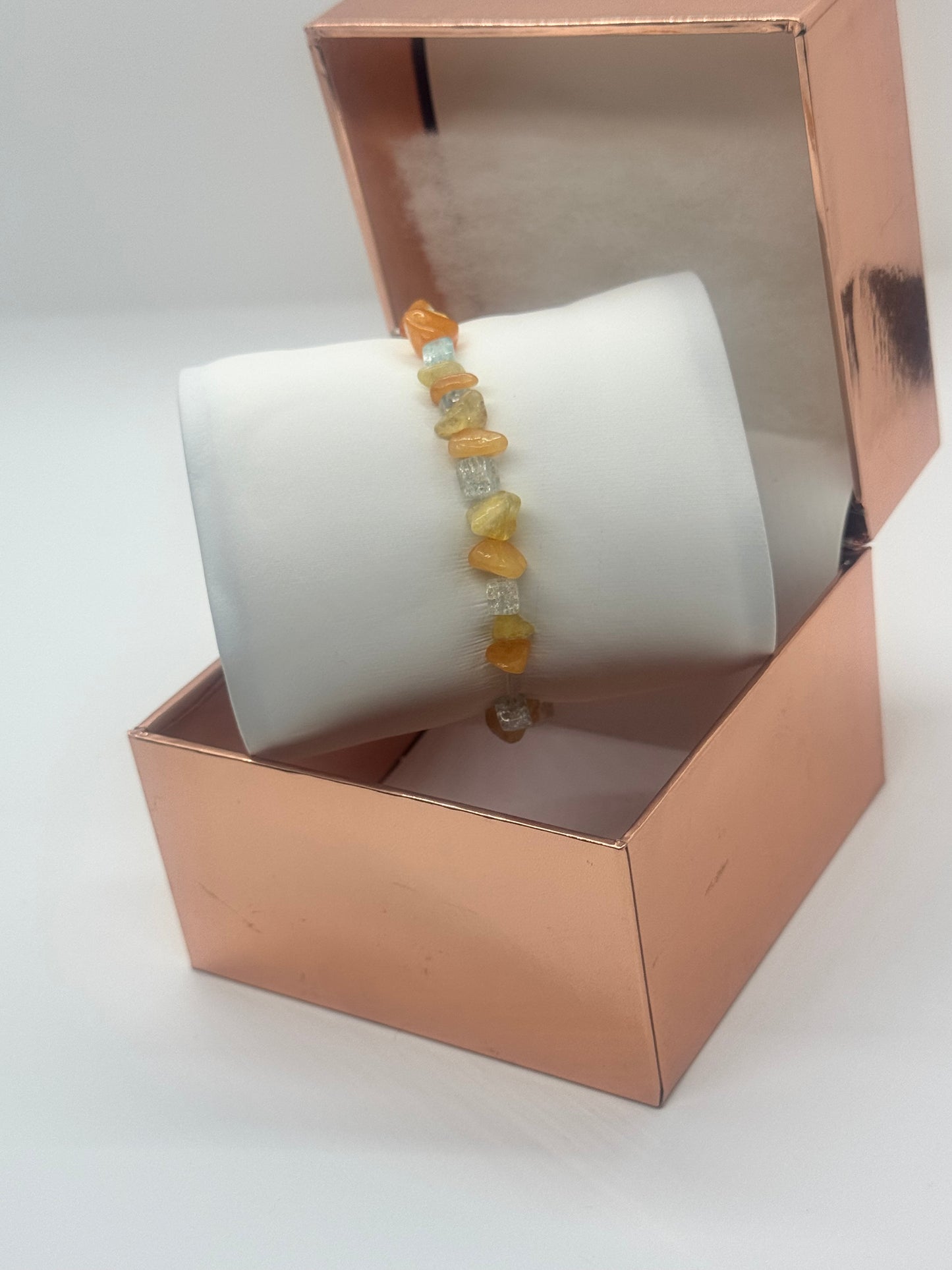 Crystal Bracelet #30 – Citrine & Blue Crackle Healing Stones