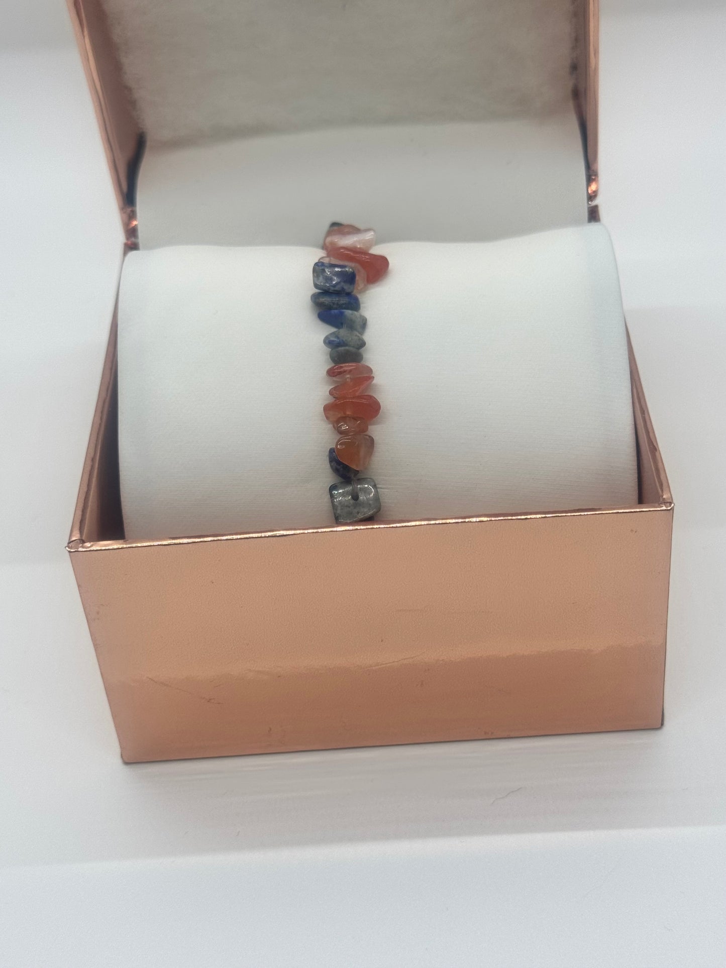 Crystal Bracelet #19 – Lapis Lazuli & Carnelian Stones