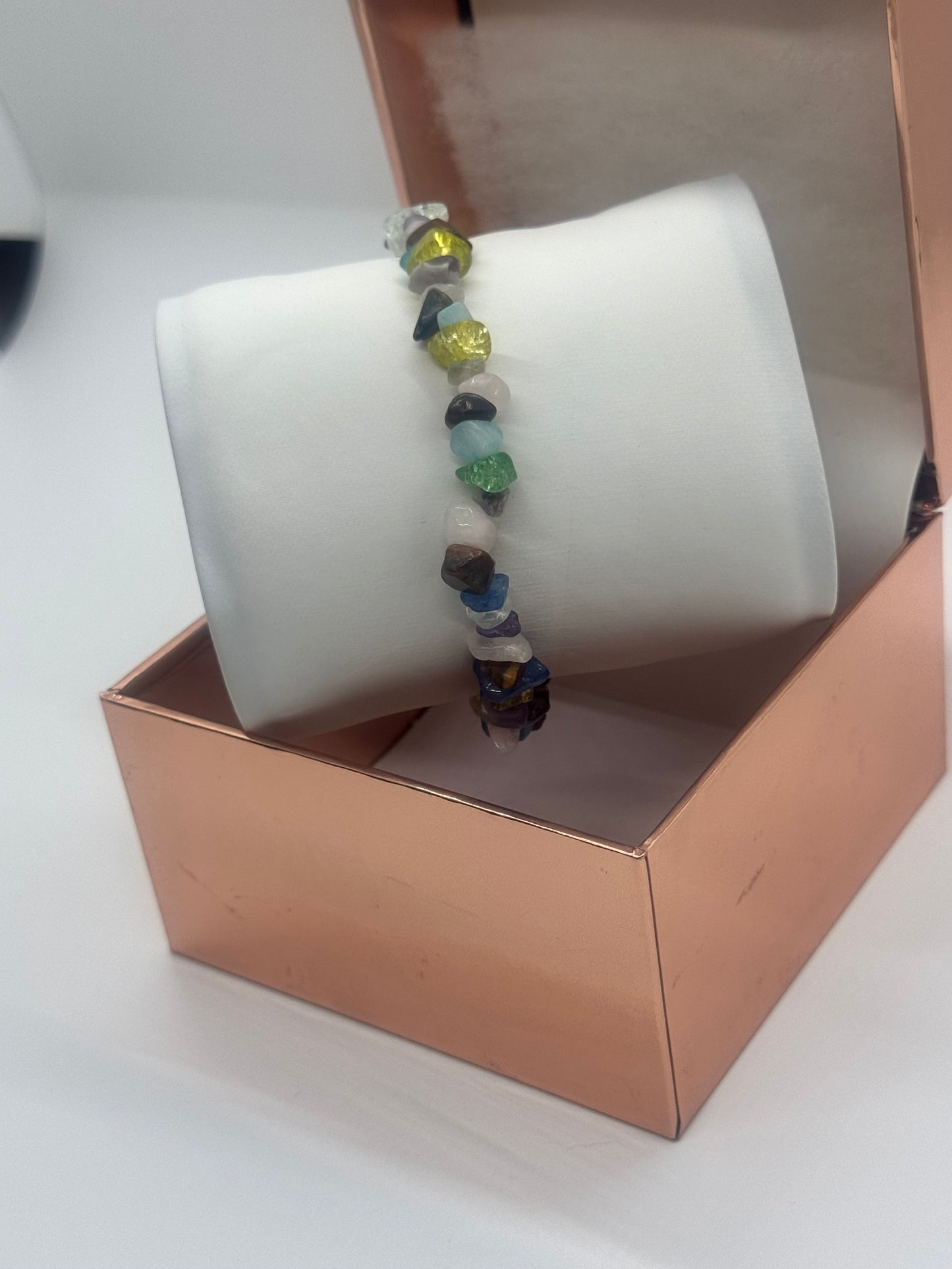 Crystal Bracelet #4 – Tigers Eye, Quartz & Rose Quartz