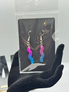 Handmade Purple & Blue Gummy Worm Earrings