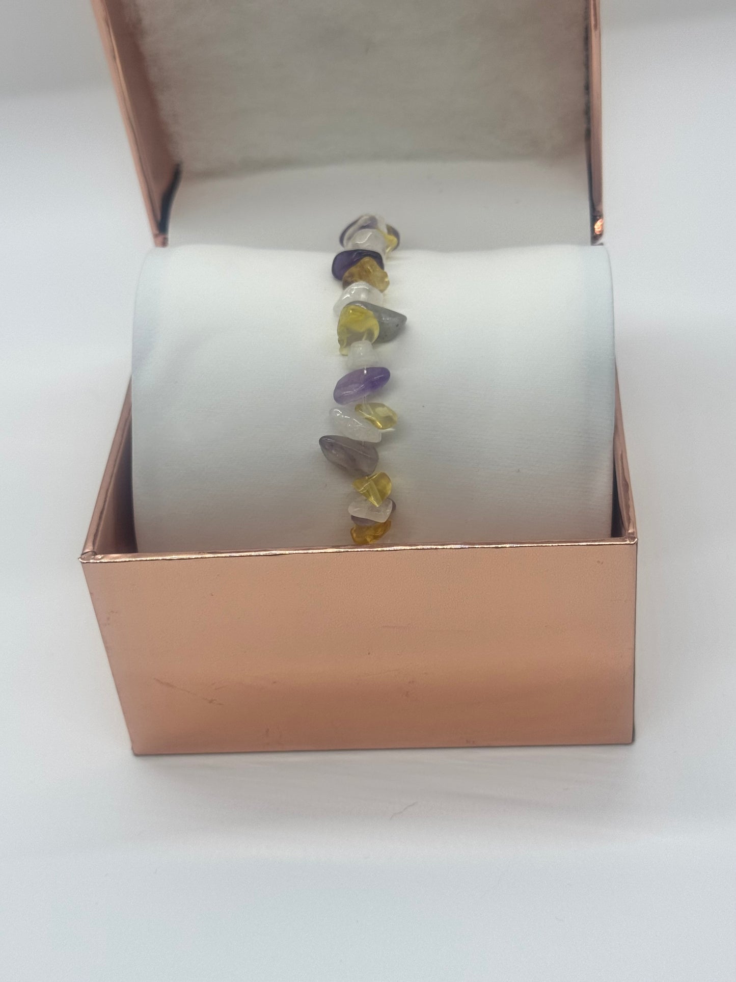 Crystal Bracelet #14 – Amethyst, Citrine & Quartz Blend