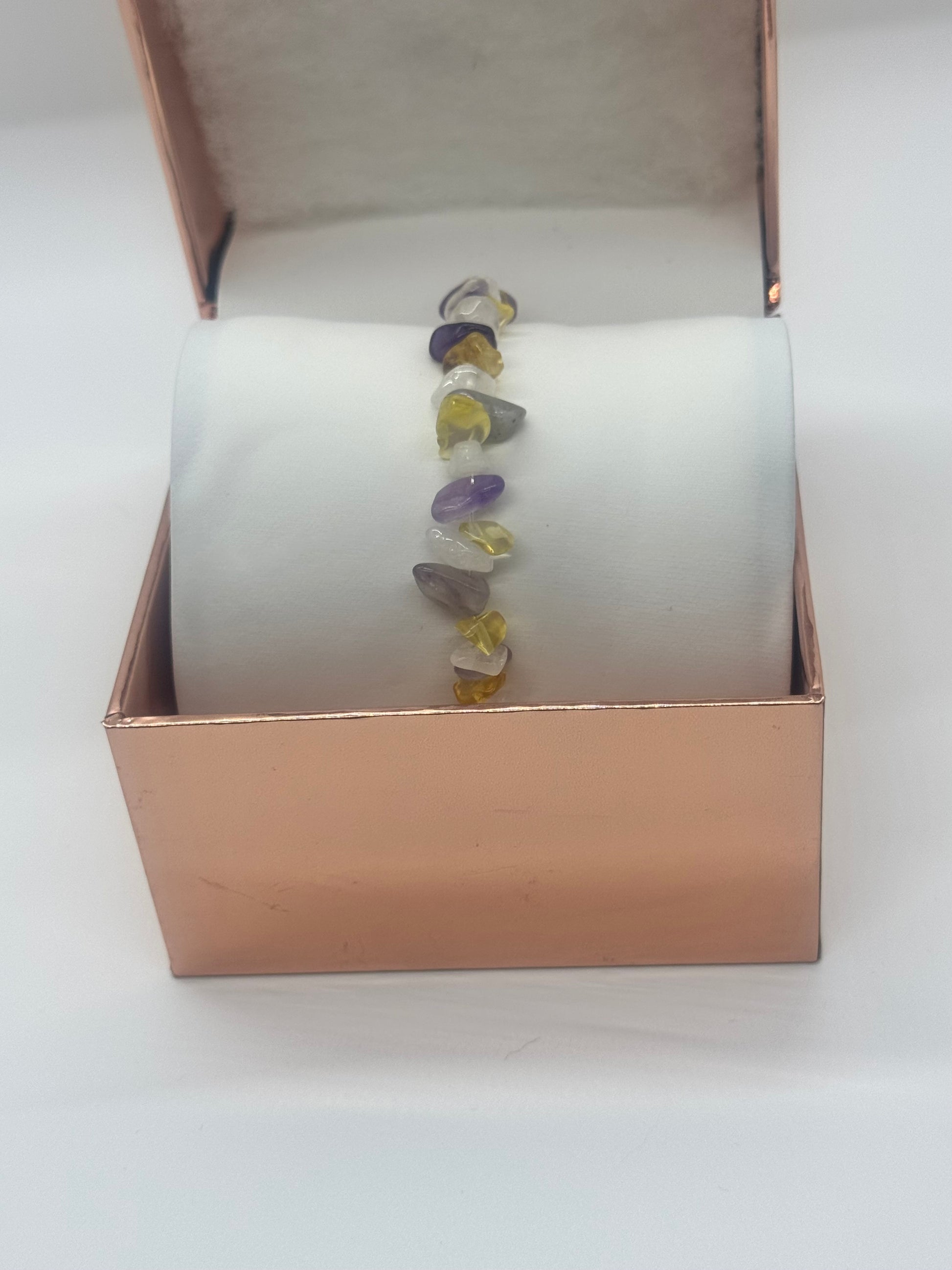 Crystal Bracelet #14 – Amethyst, Citrine & Quartz Blend