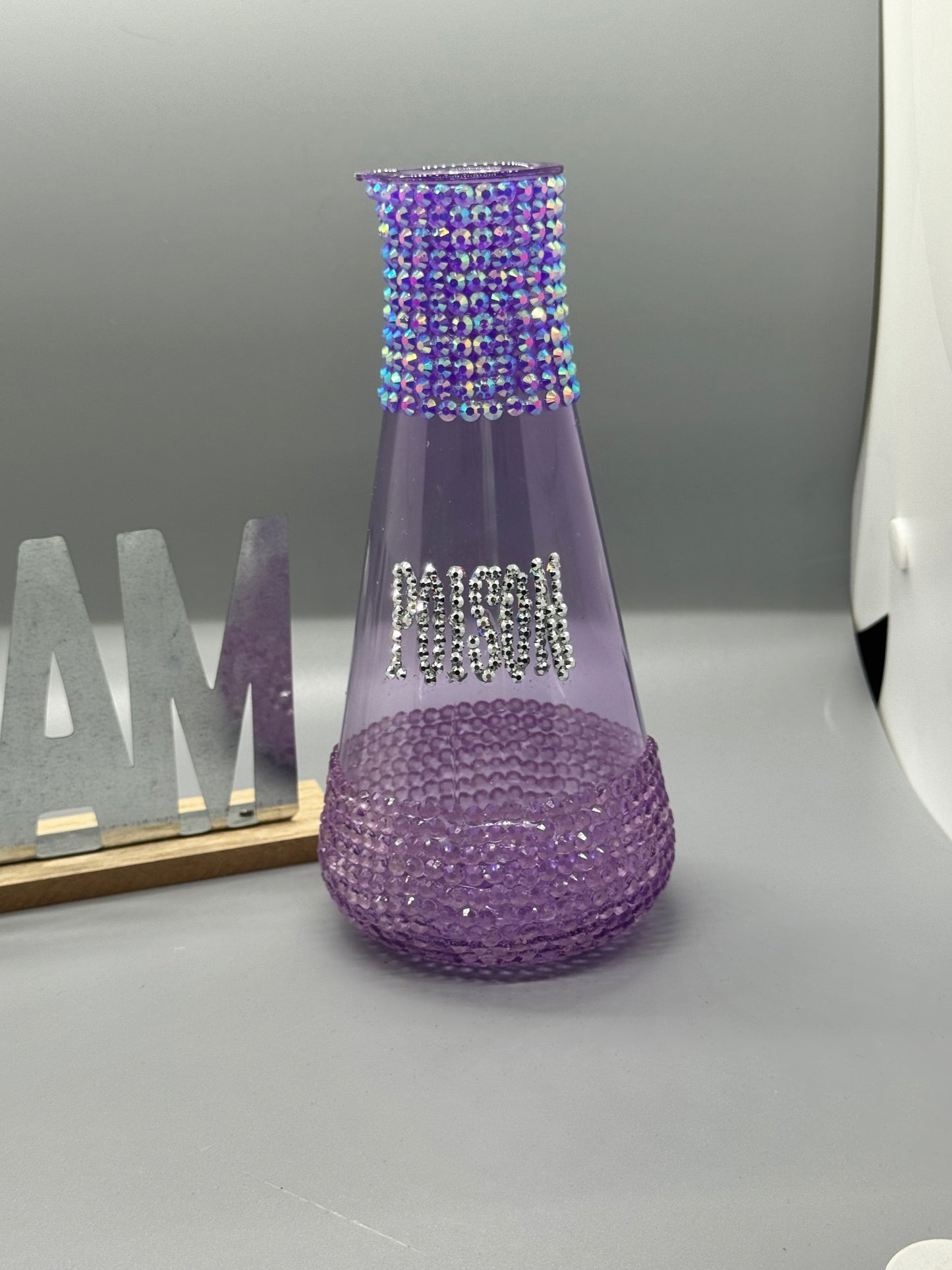 Handmade Rhinestoned Poison Bottle – Glow Halloween Decor # 1903