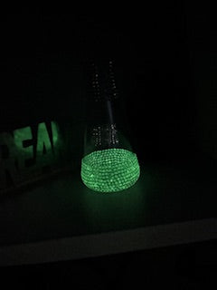 Handmade Rhinestoned Poison Bottle – Glow Halloween Decor # 1903