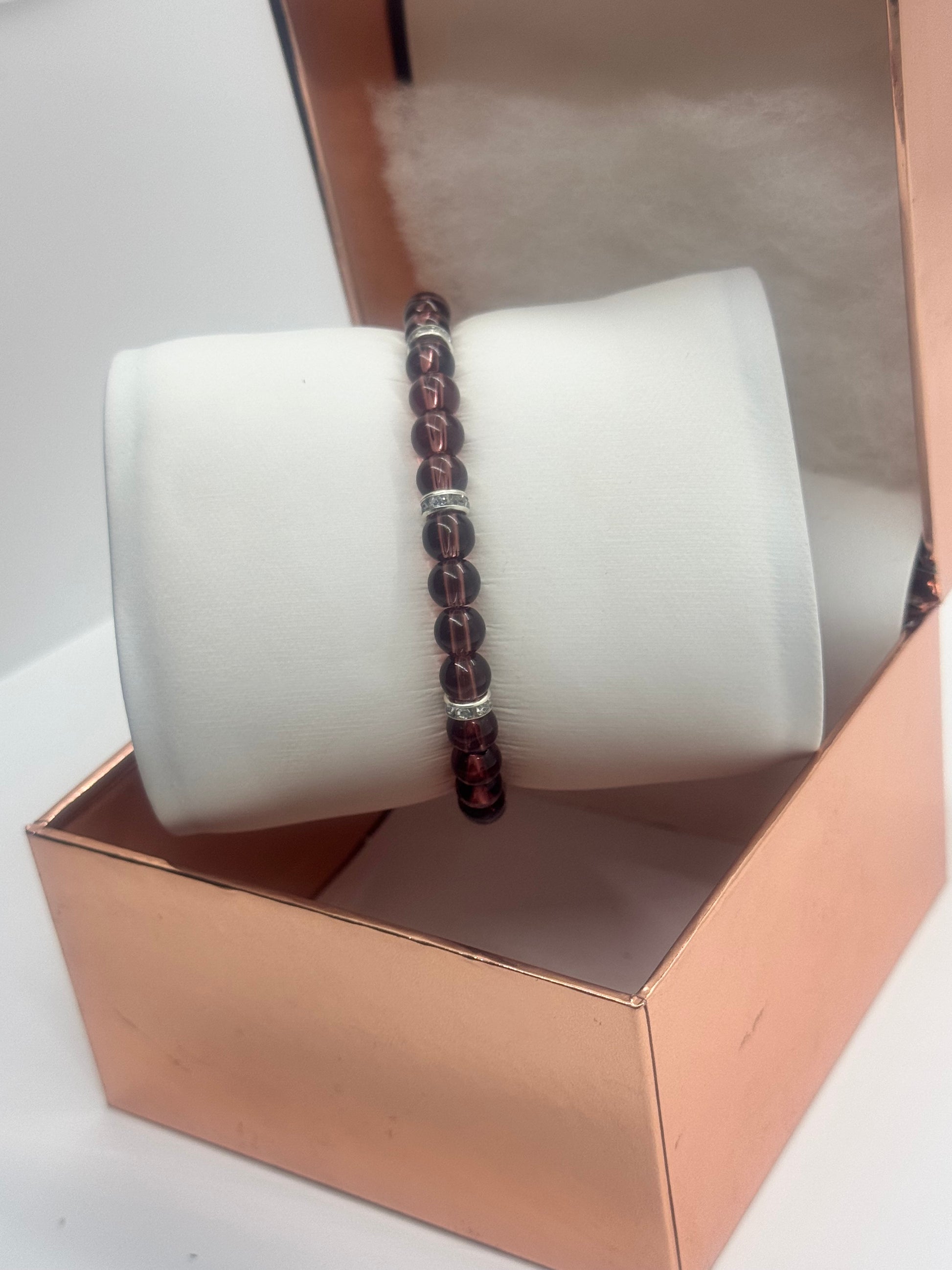 Purple Glass Bead Bracelet #149 – Elegant Accessory