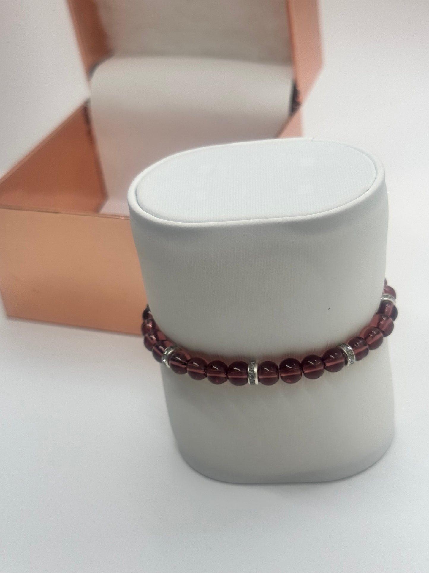 Purple Glass Bead Bracelet #149 – Elegant Accessory