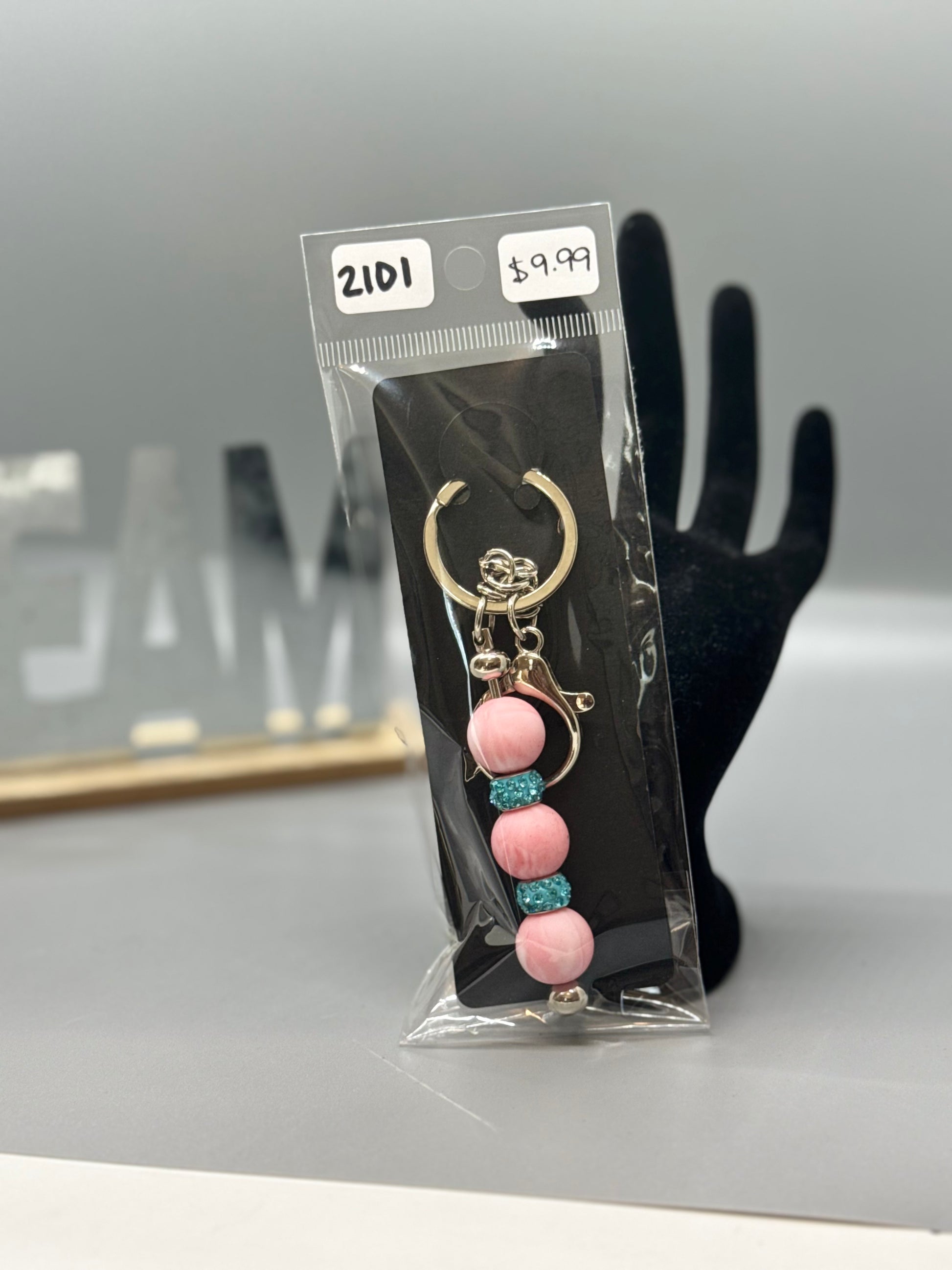 Handmade Beaded Keychain – Unique Colorful Accessory # 2101
