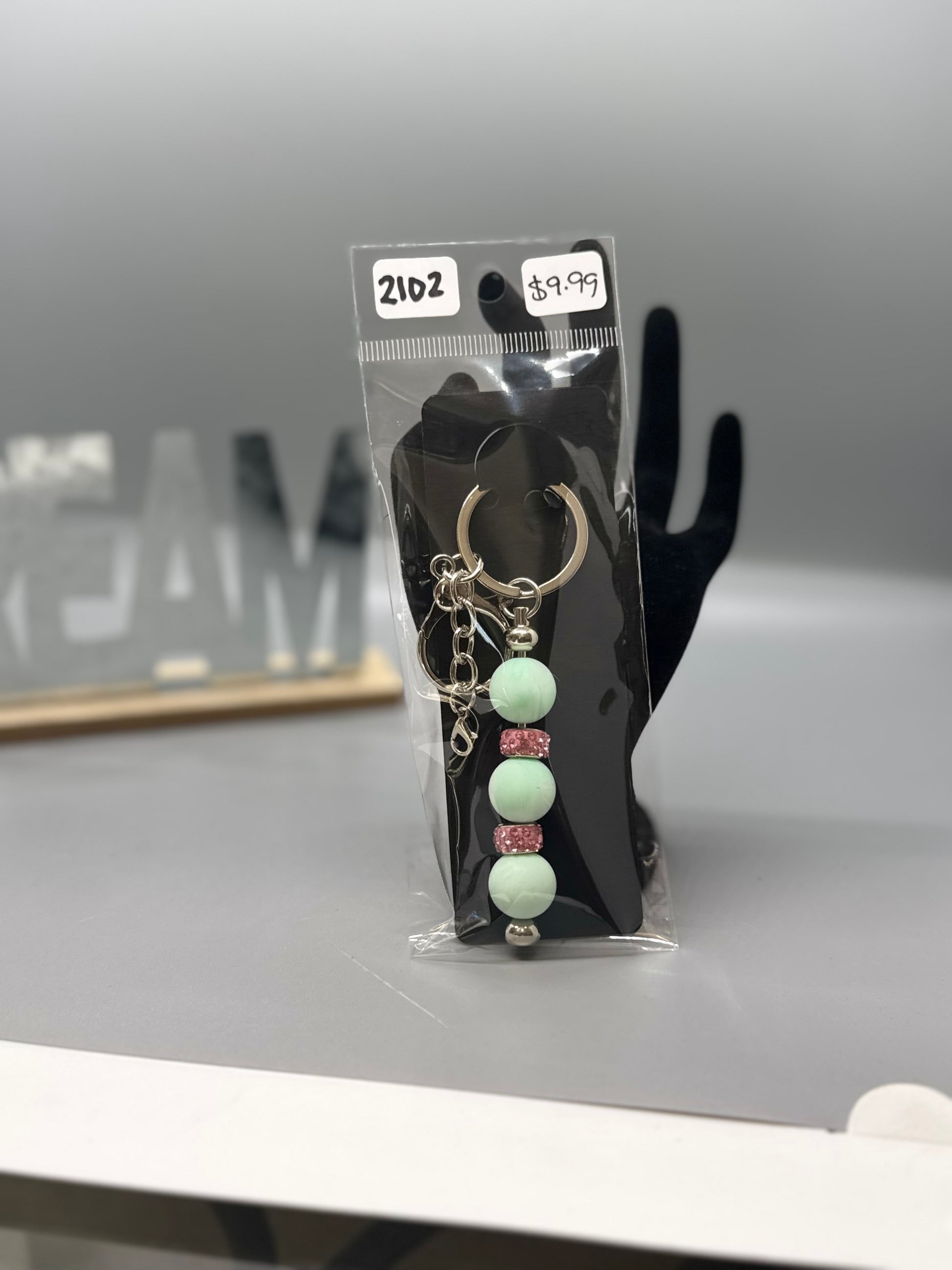 Handmade Beaded Keychain – Unique Colorful Accessory # 2102