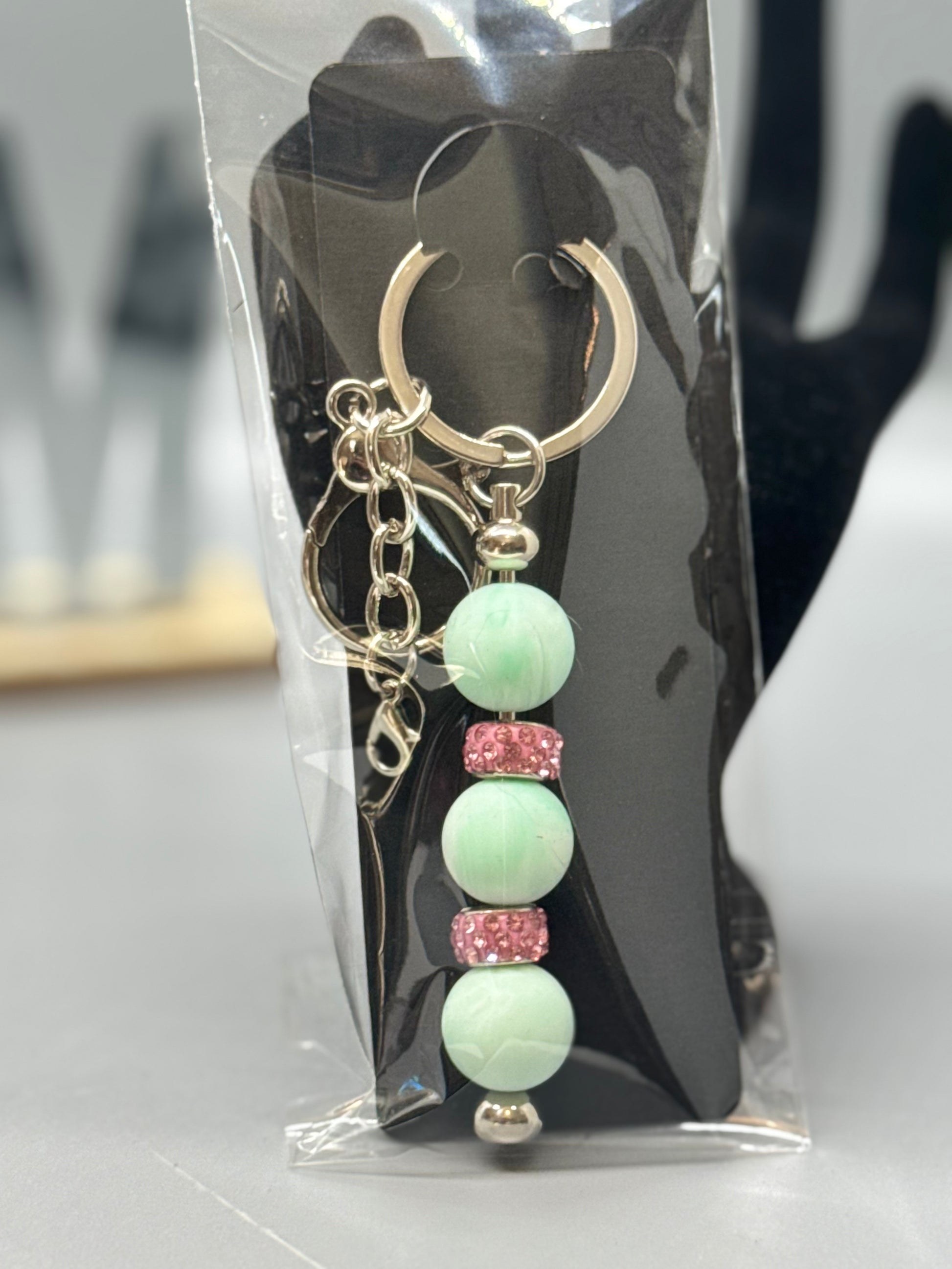 Handmade Beaded Keychain – Unique Colorful Accessory # 2102