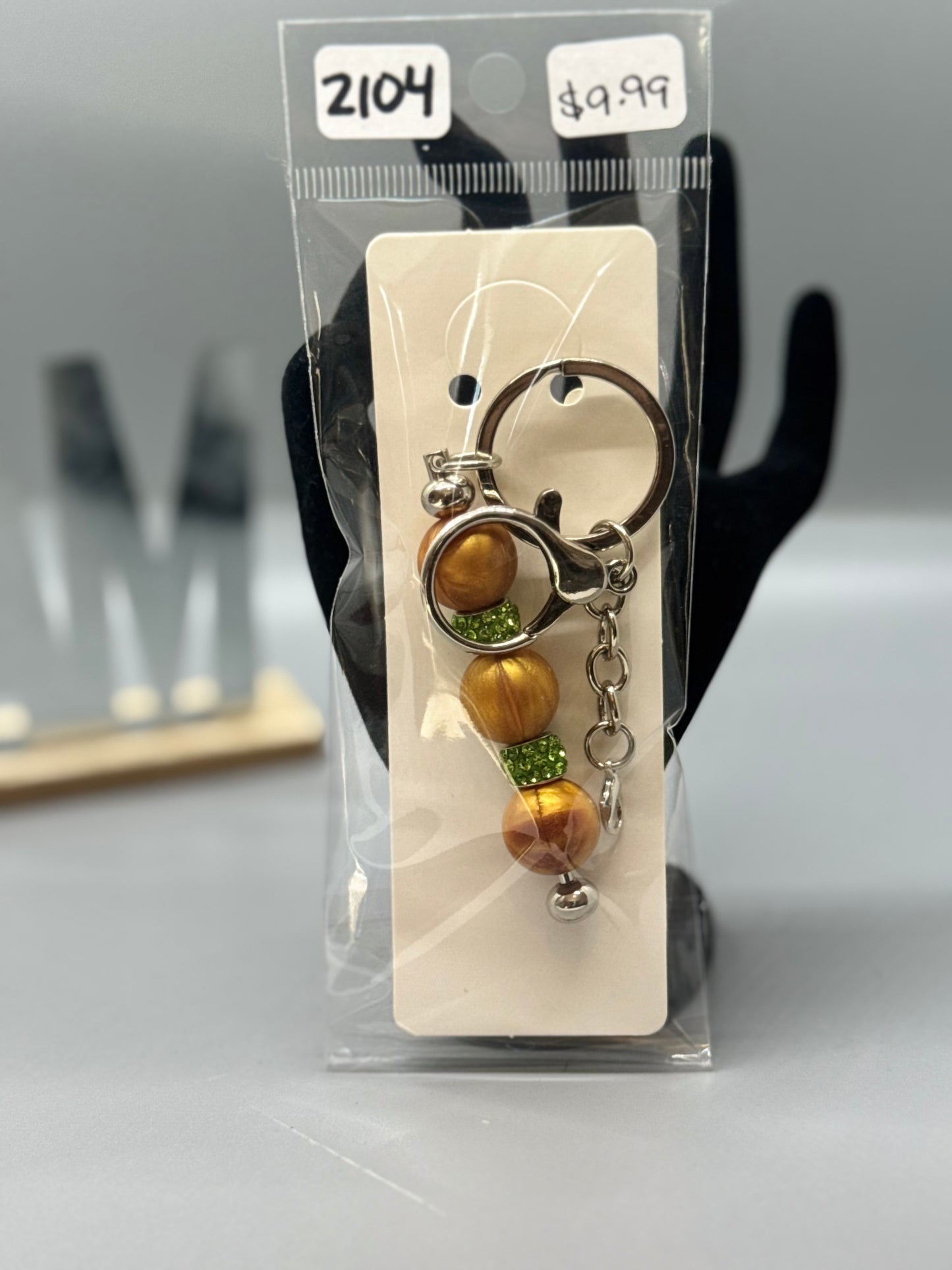 Handmade Beaded Keychain – Unique Colorful Accessory # 2104