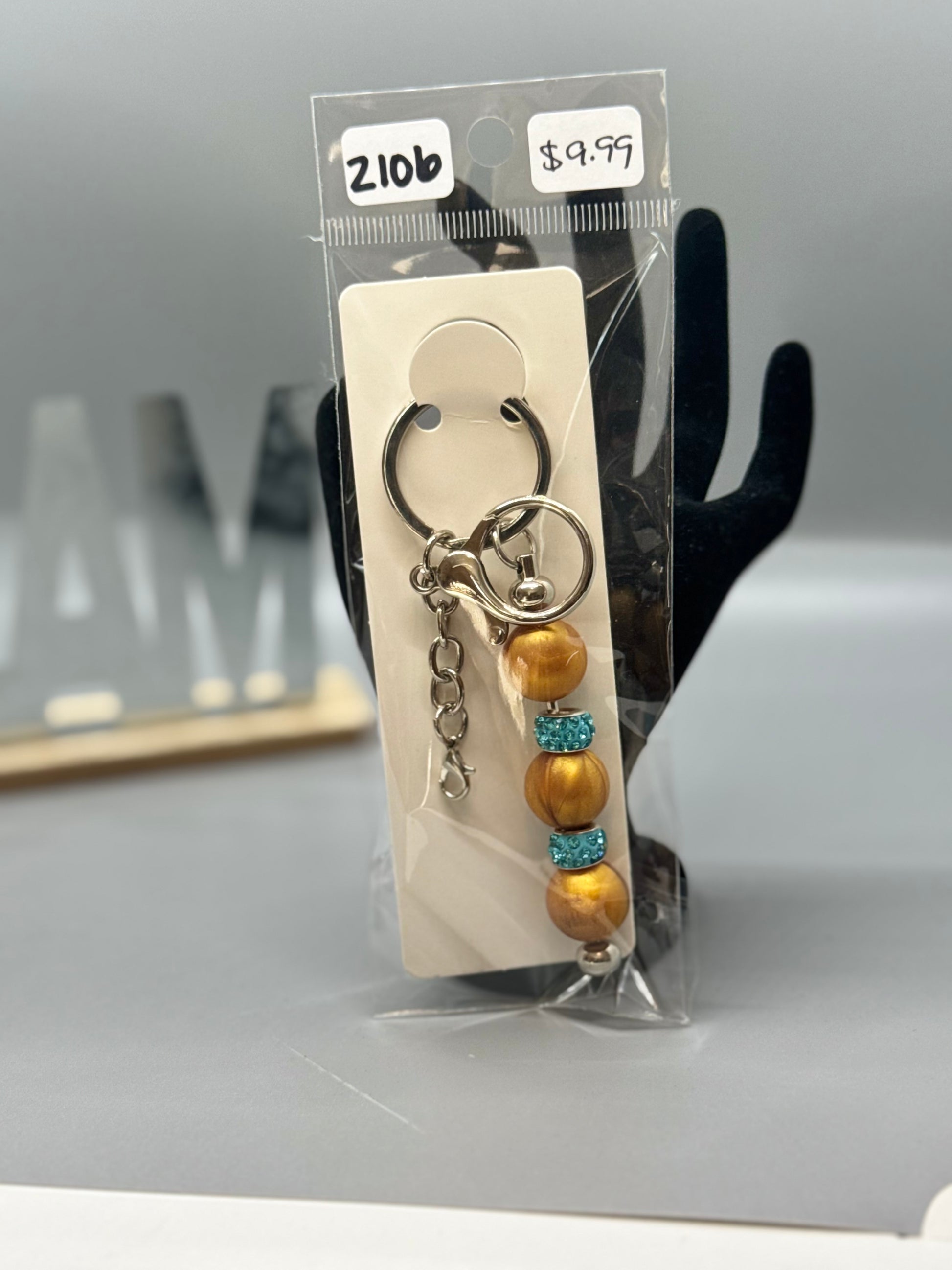 Handmade Beaded Keychain – Unique Colorful Accessory # 2106