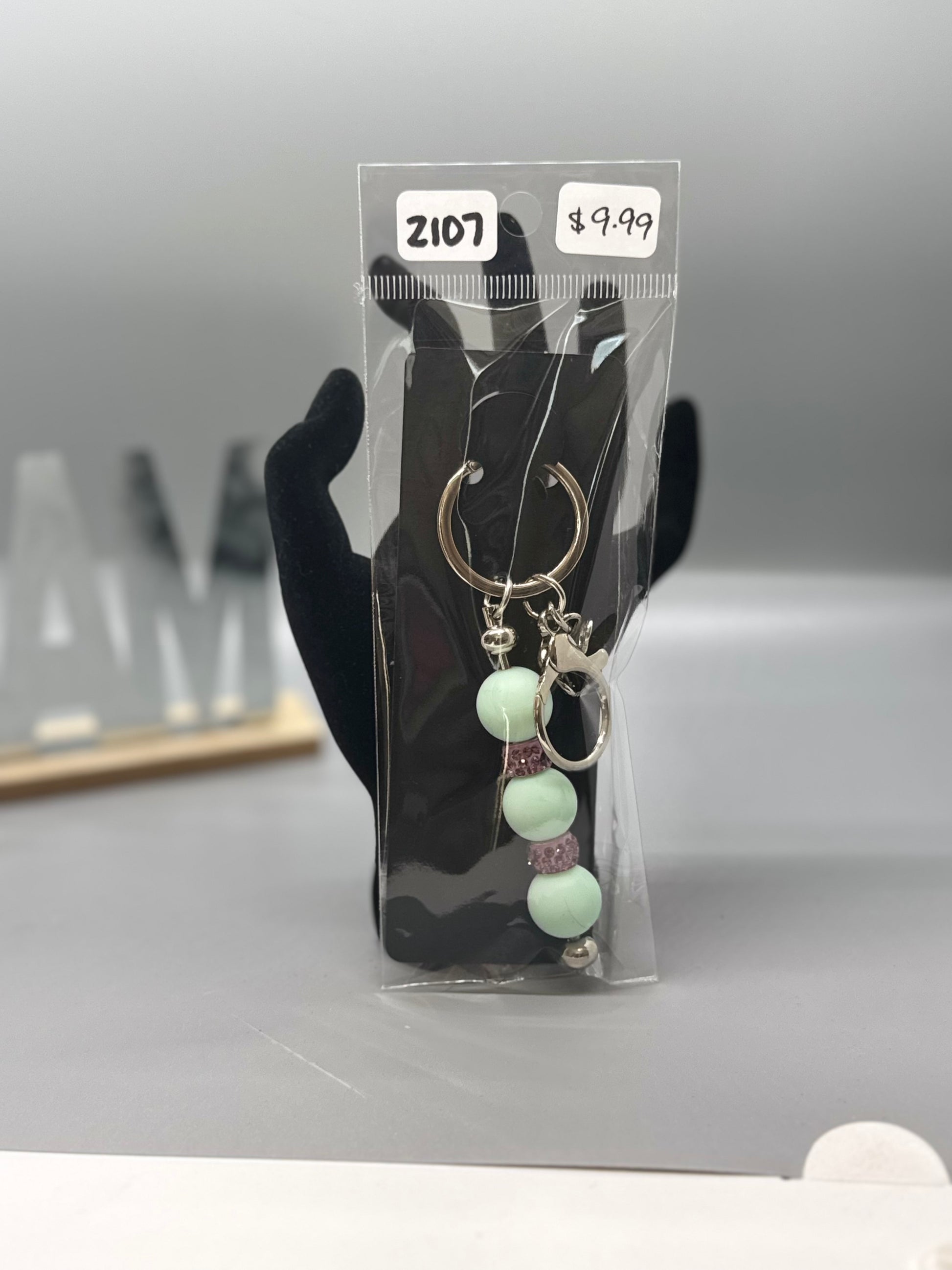 Handmade Beaded Keychain – Unique Colorful Accessory # 2107