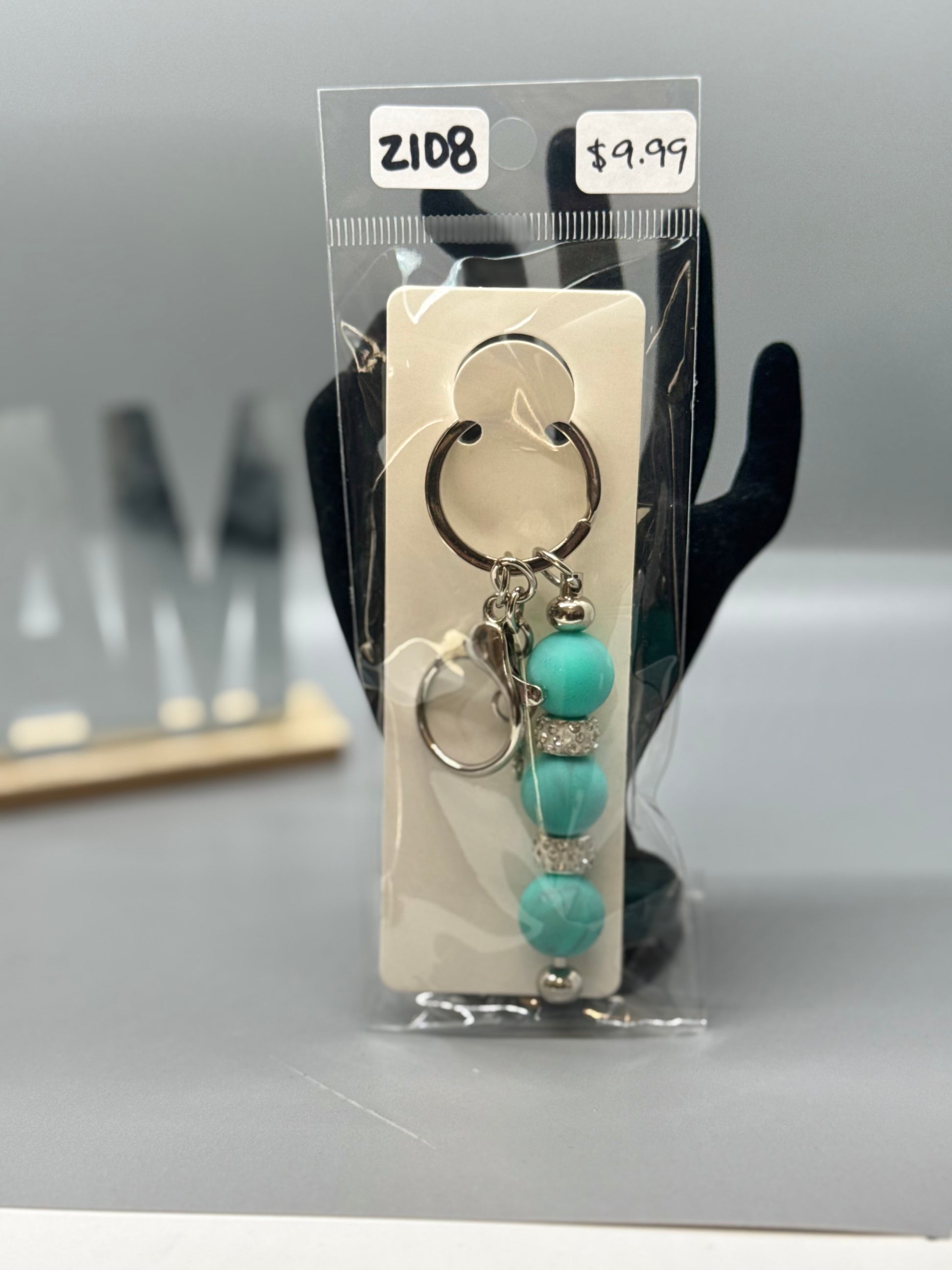 Handmade Beaded Keychain – Unique Colorful Accessory # 2108