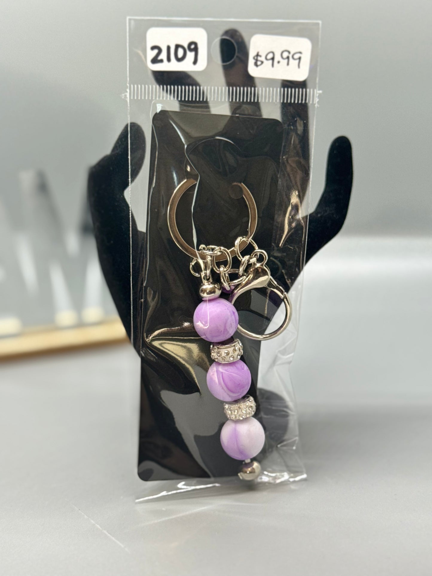 Handmade Beaded Keychain – Unique Colorful Accessory # 2109
