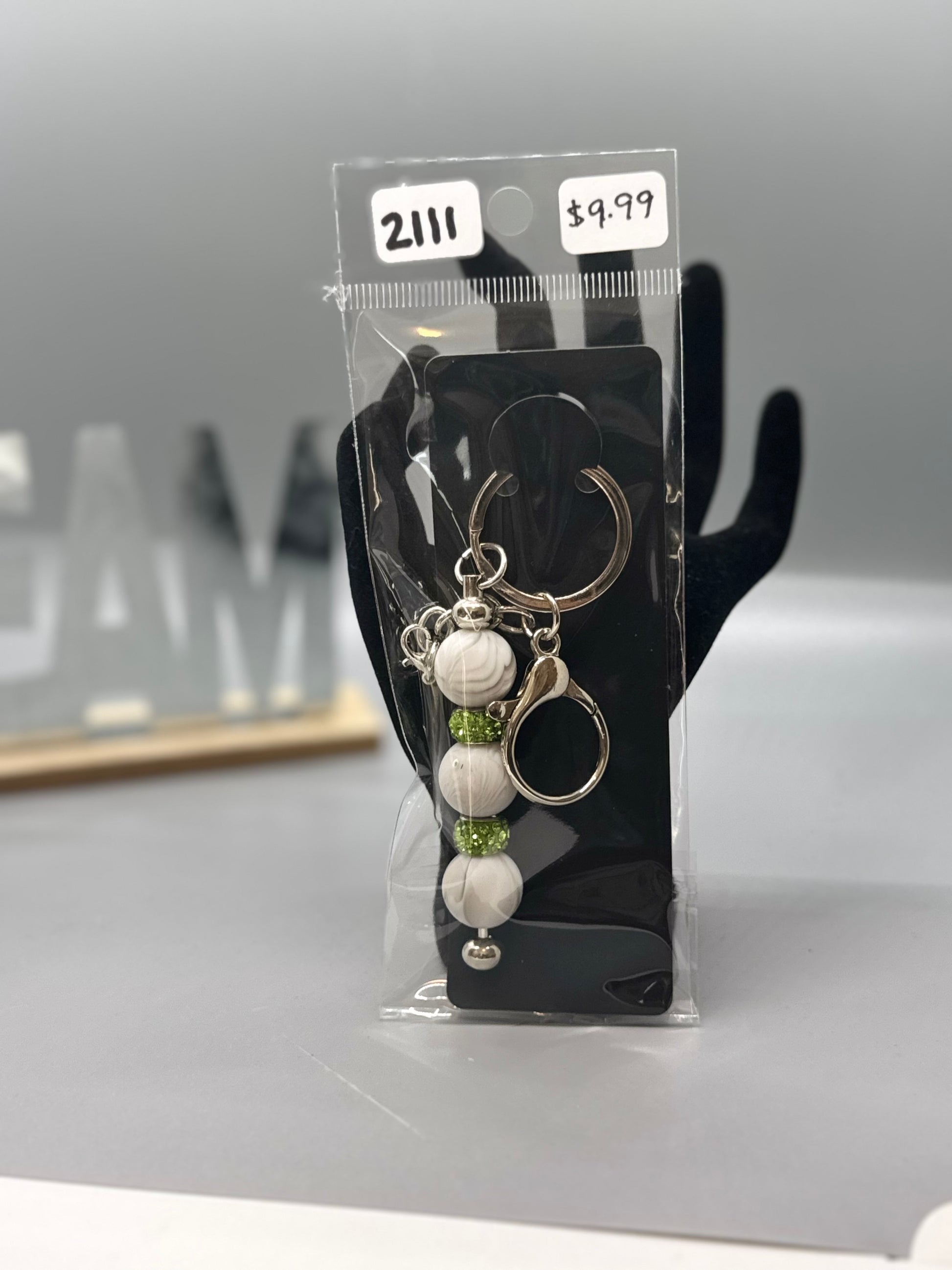 Handmade Beaded Keychain – Unique Colorful Accessory # 2111