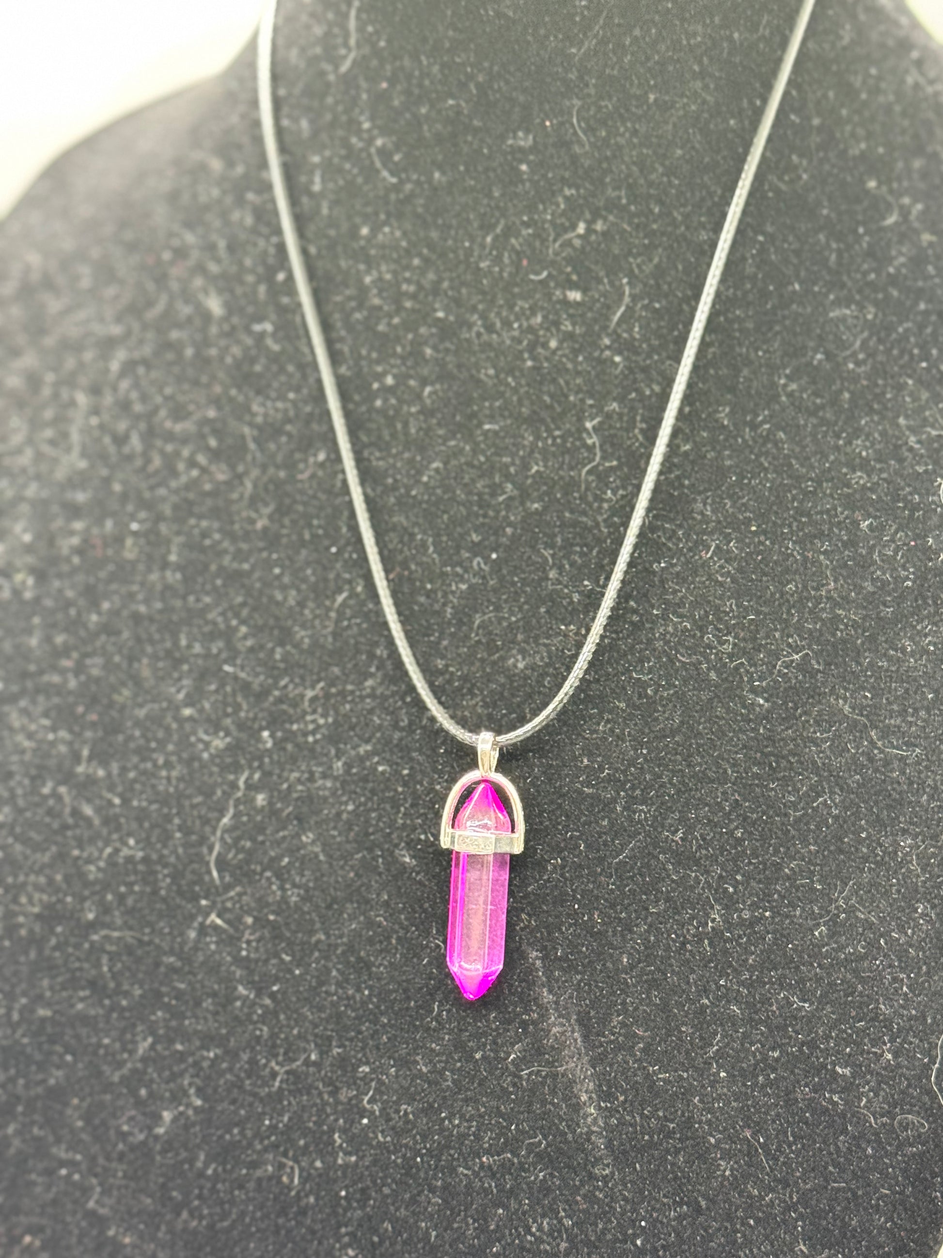 Pink Sea Glass Pendant Necklace – 8" Cord