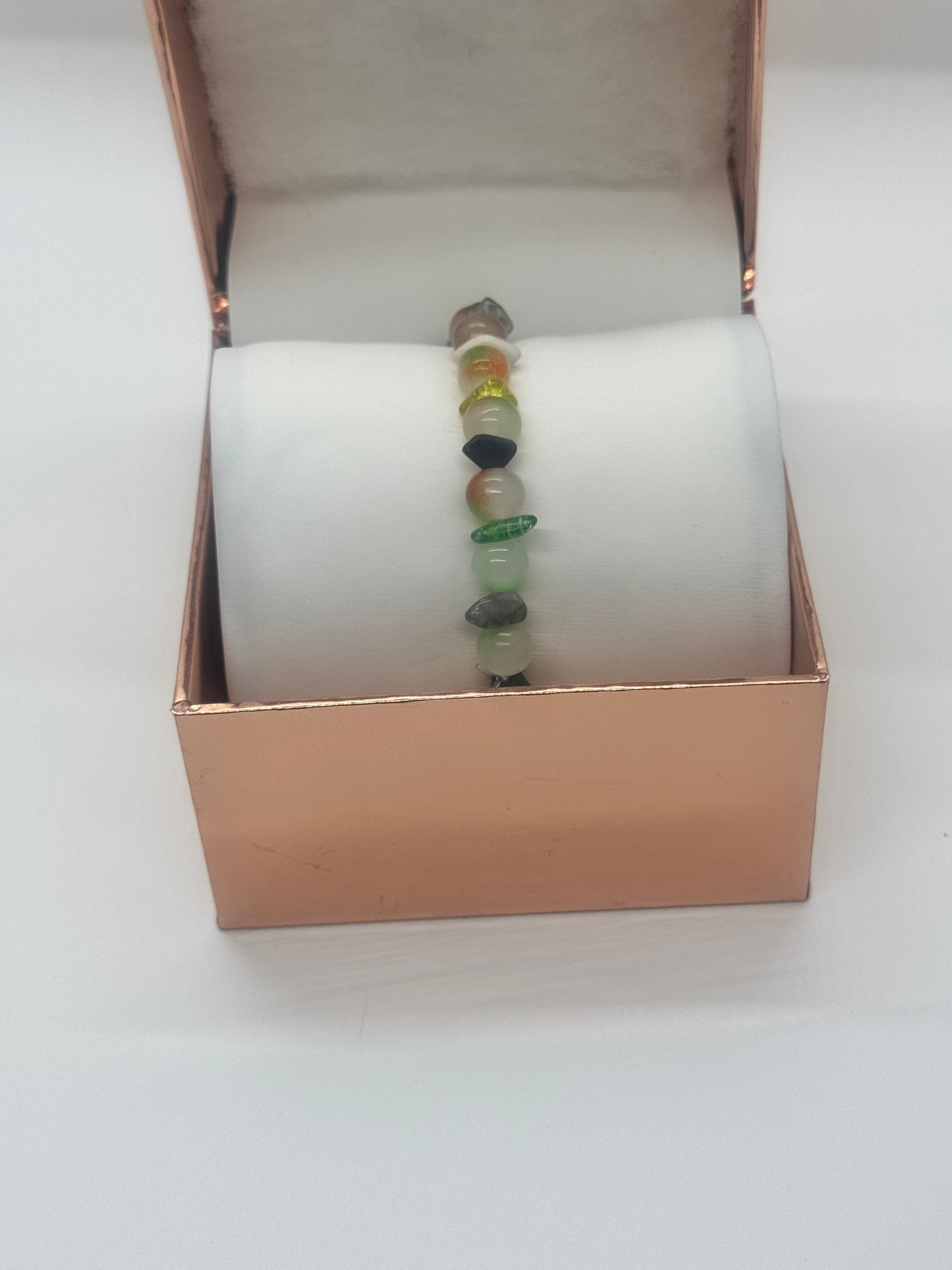 Multi-Color Glass & Healing Crystal Bracelet #751