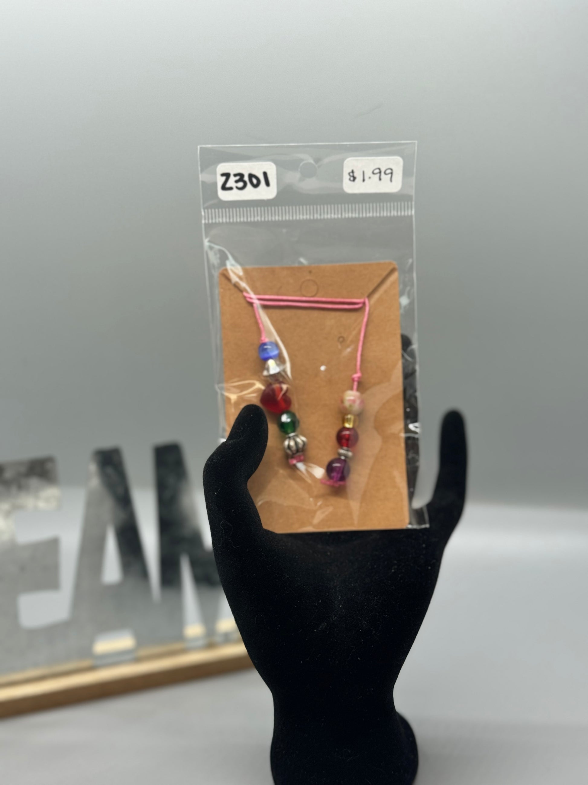 Small Handmade Beaded Bookmark – Cute Book Accessory # 2301