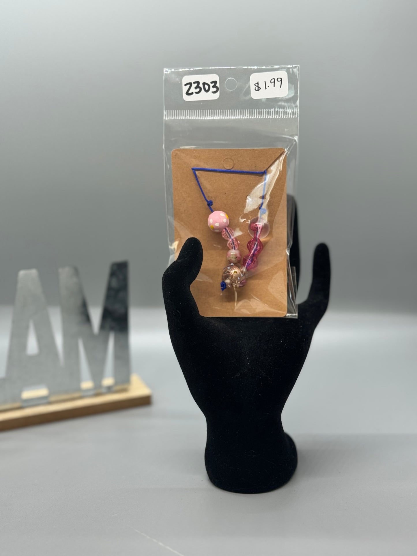 Small Handmade Beaded Bookmark – Cute Book Accessory # 2303