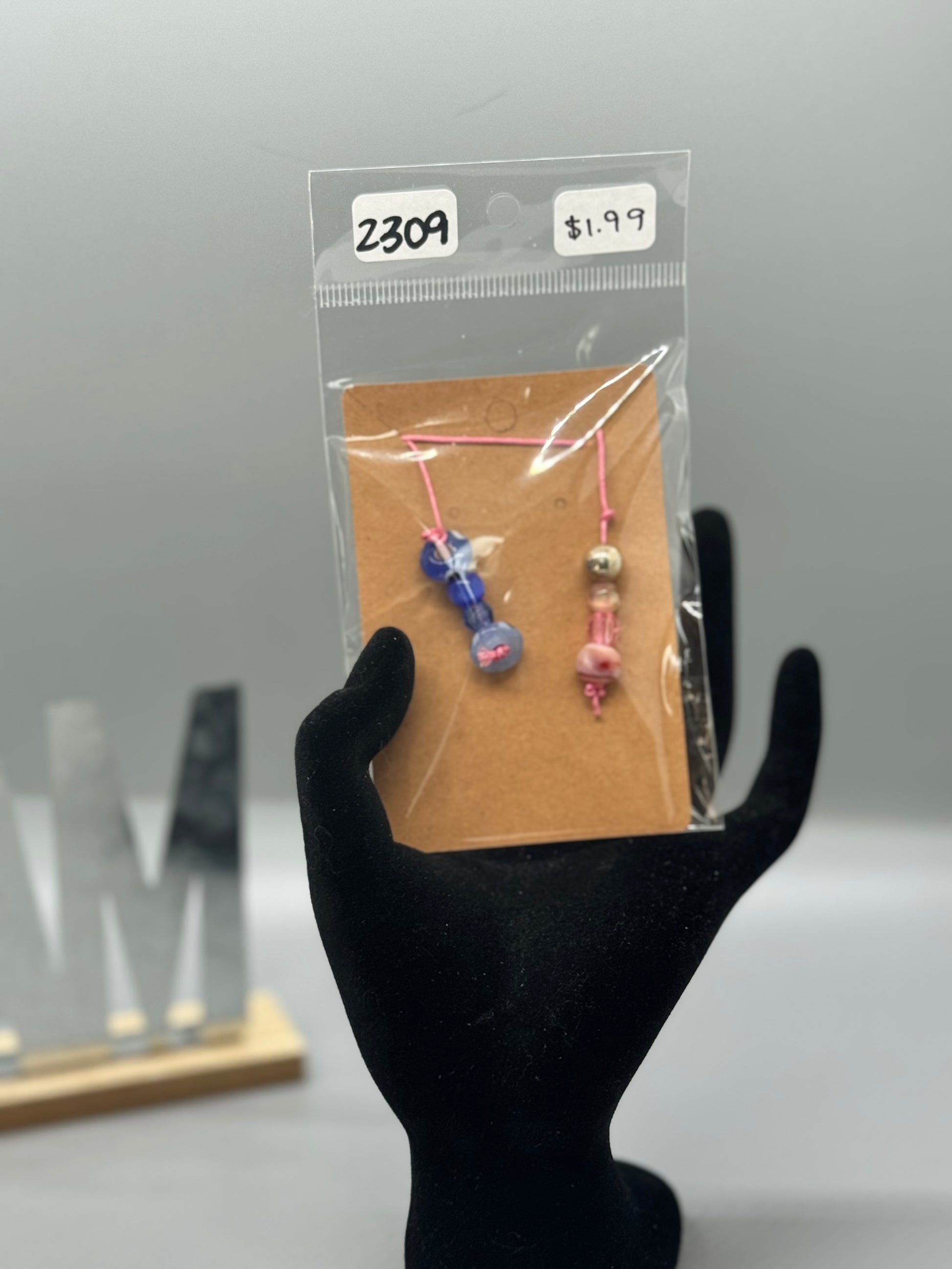 Small Handmade Beaded Bookmark – Cute Book Accessory # 2309