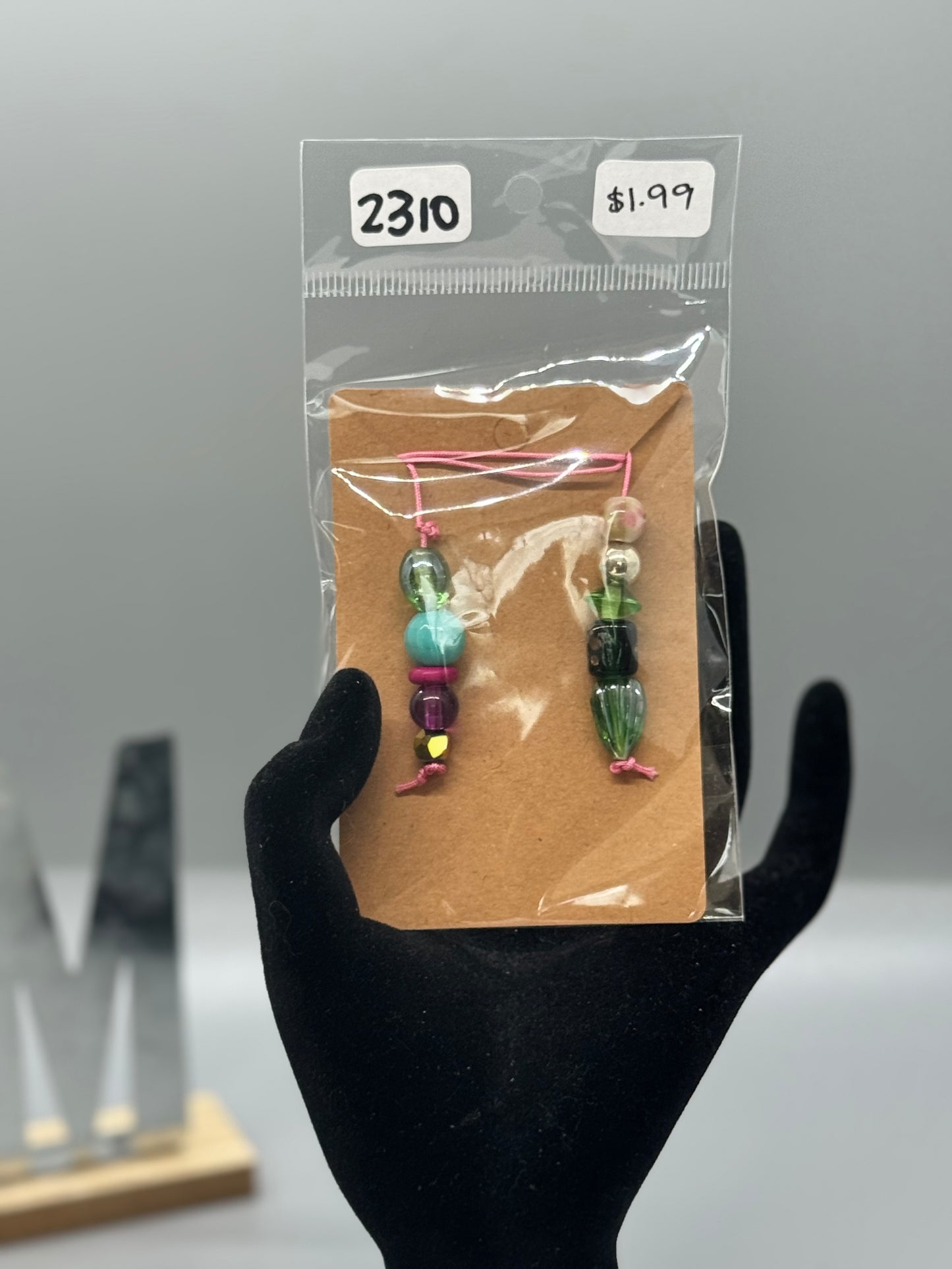 Small Handmade Beaded Bookmark – Cute Book Accessory # 2310