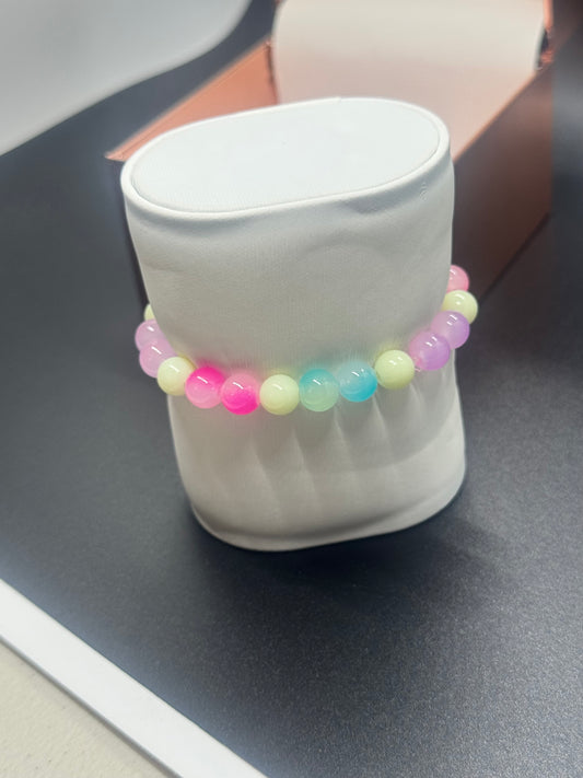Glow in the Dark & Glass Bead Bracelet #268