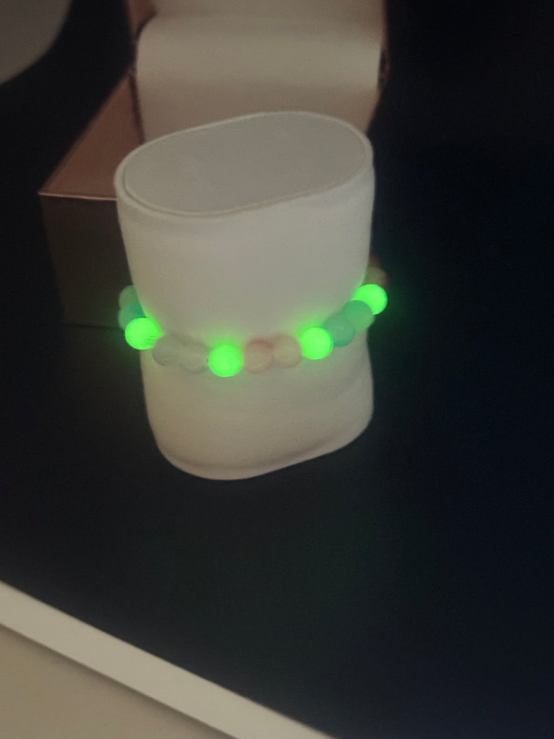 Glow in the Dark & Glass Bead Bracelet #268