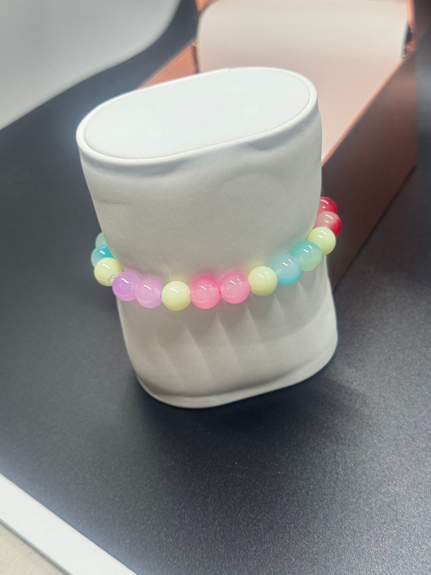 Glow in the Dark & Glass Bead Bracelet #268