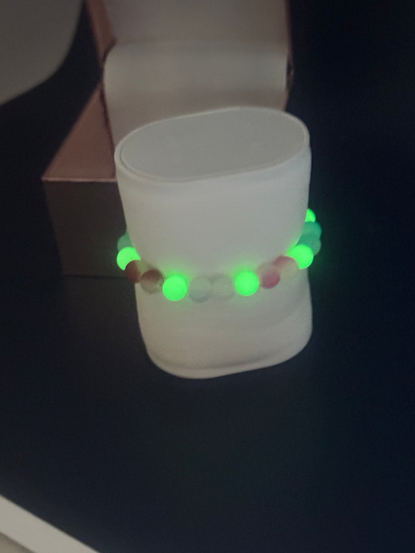 Glow in the Dark & Glass Bead Bracelet #268