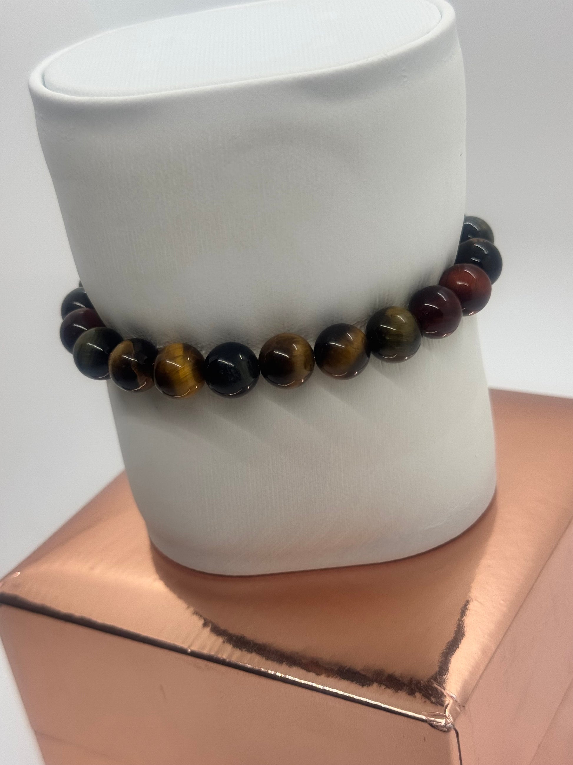 Authentic Rainbow Tiger's Eye Gemstone Bracelet #28