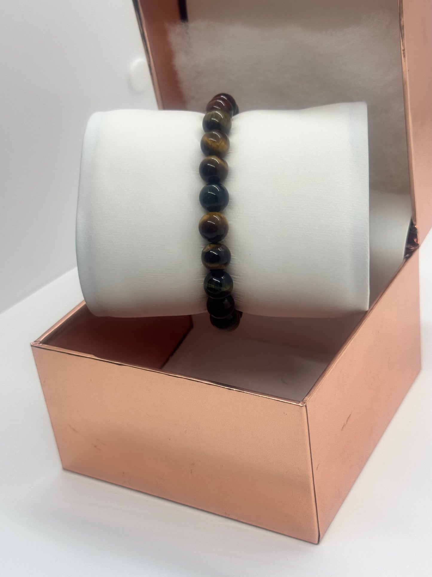 Authentic Rainbow Tiger's Eye Gemstone Bracelet #28