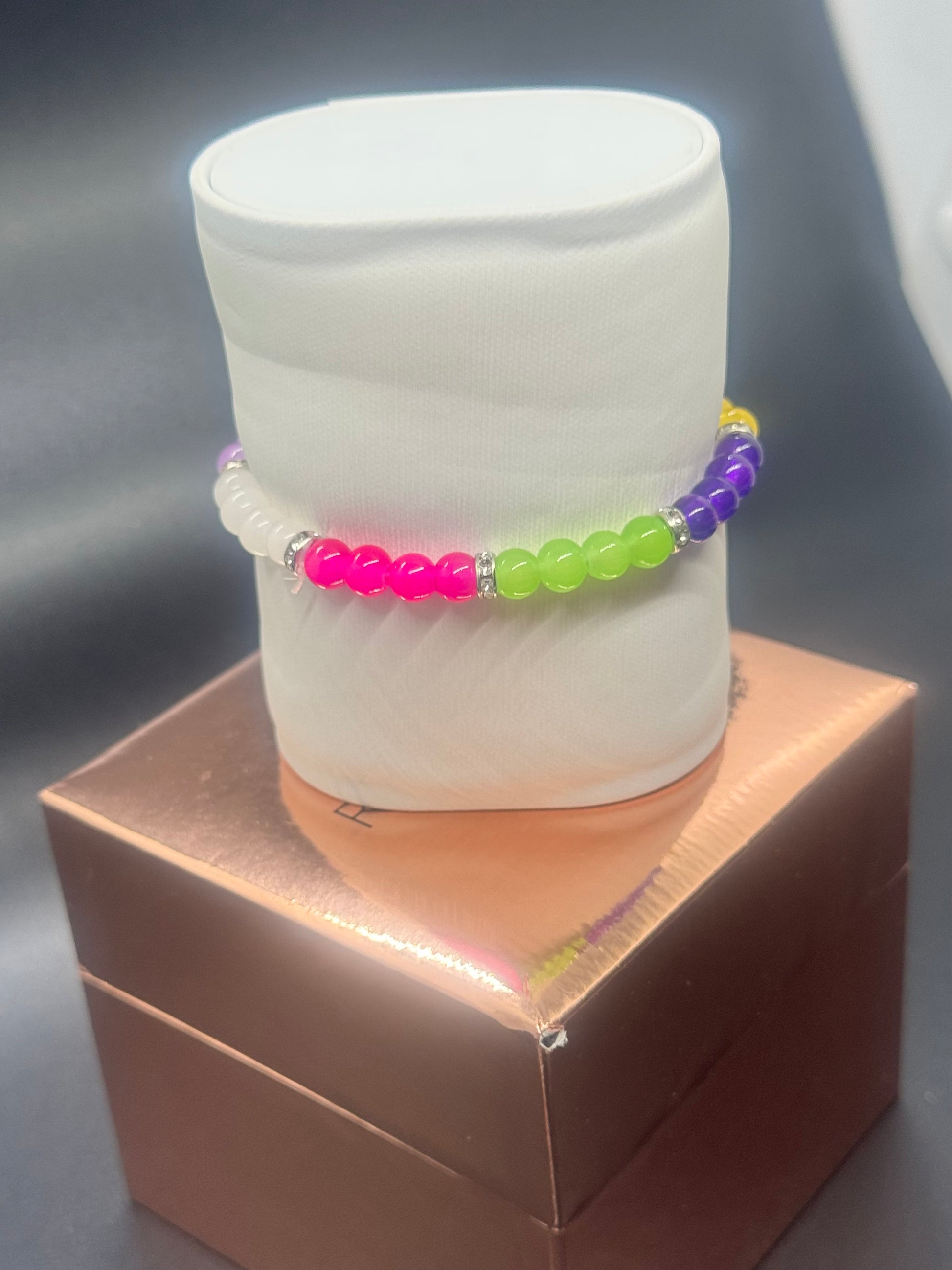 Glass Bead Bracelet #173 – Multicolor Elegance