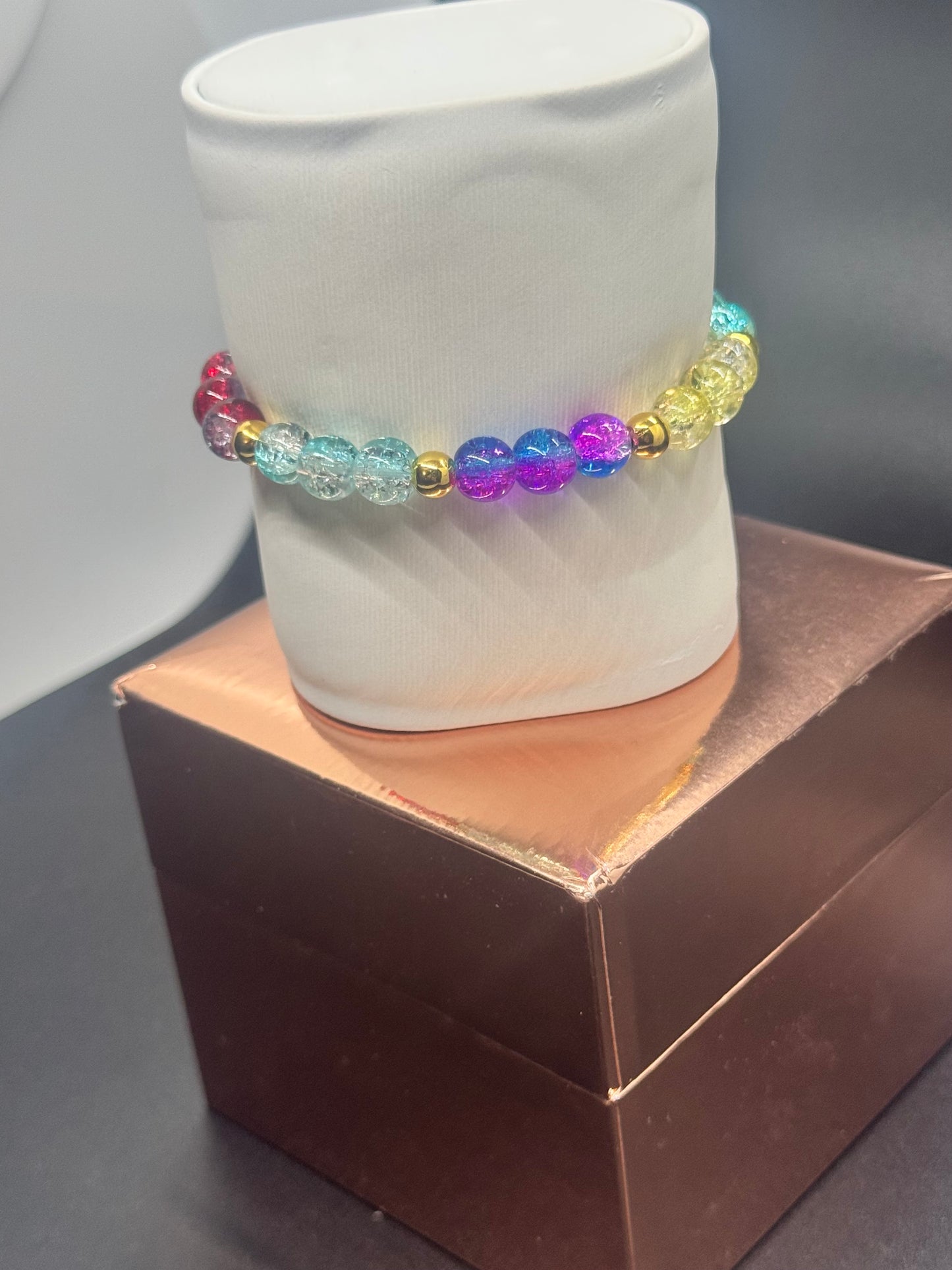 Acrylic & Glass Bead Bracelet #410