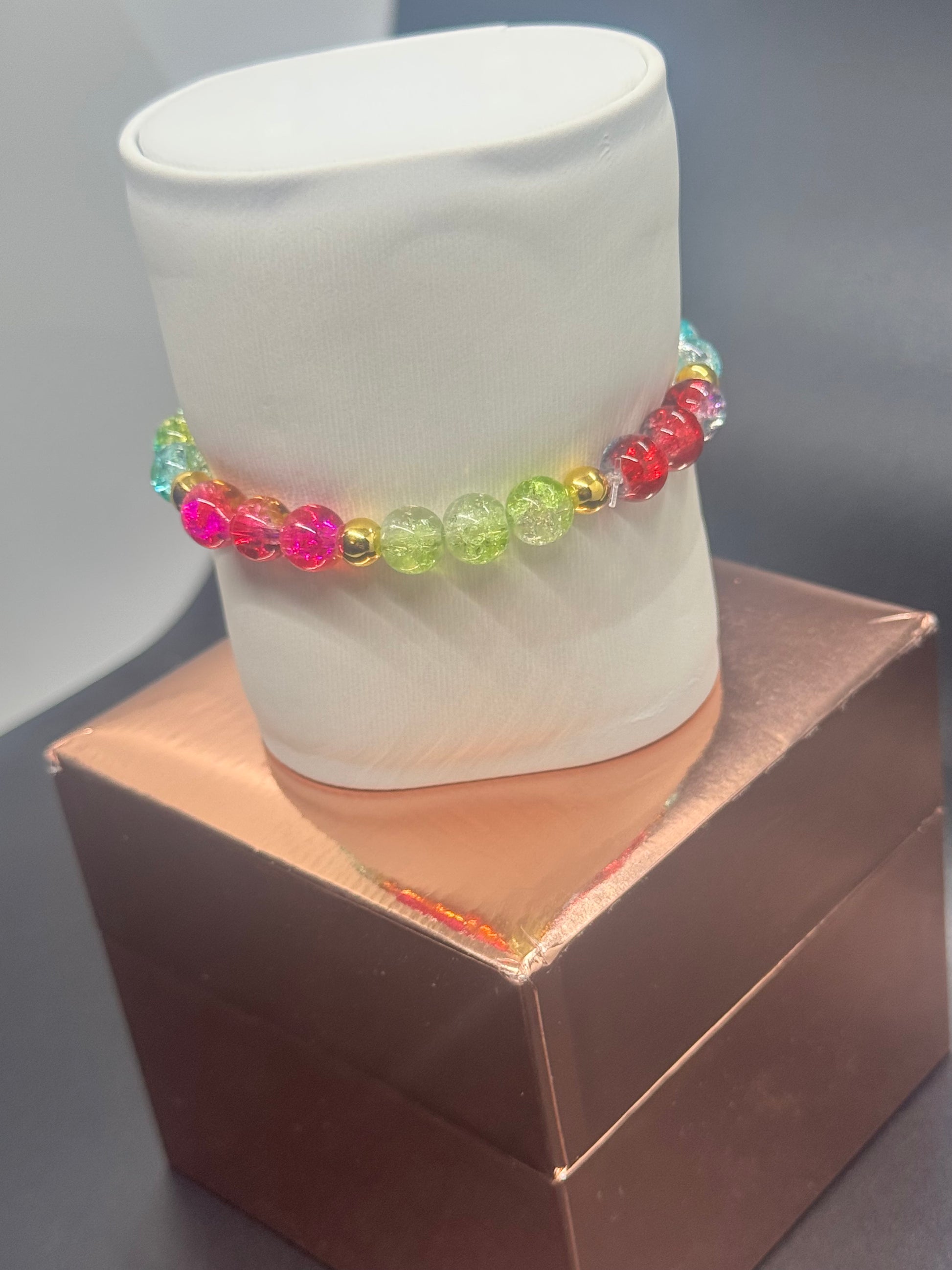 Acrylic & Glass Bead Bracelet #410
