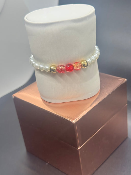 Acrylic & Glass Bead Bracelet #411
