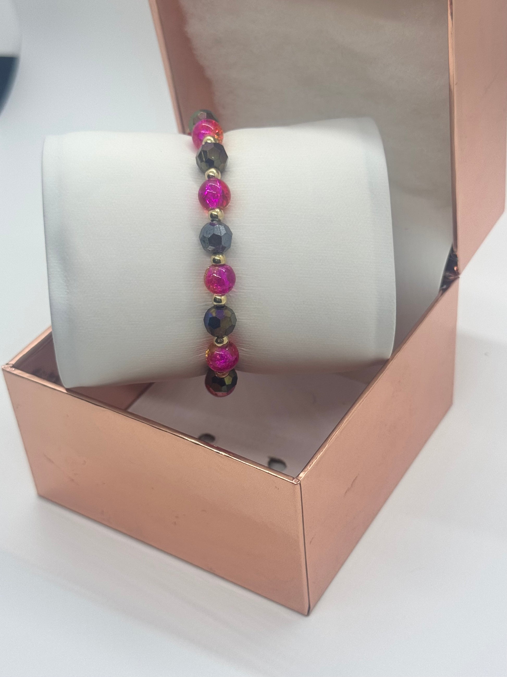 Acrylic & Glass Bead Bracelet #418