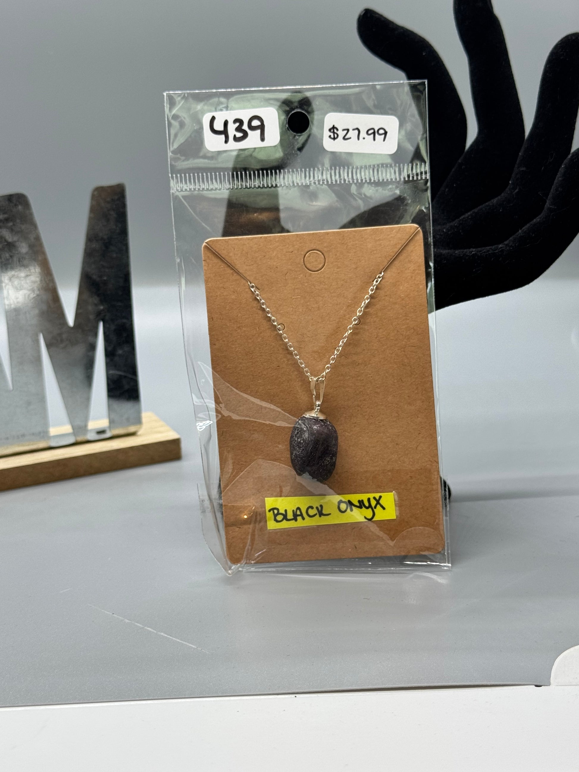 Authentic Black Onyx Necklace – Handcrafted Jewelry # 439
