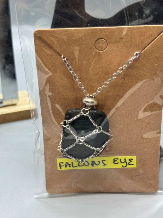 Authentic Falcon’s Eye Necklace – Handcrafted Jewelry # 440