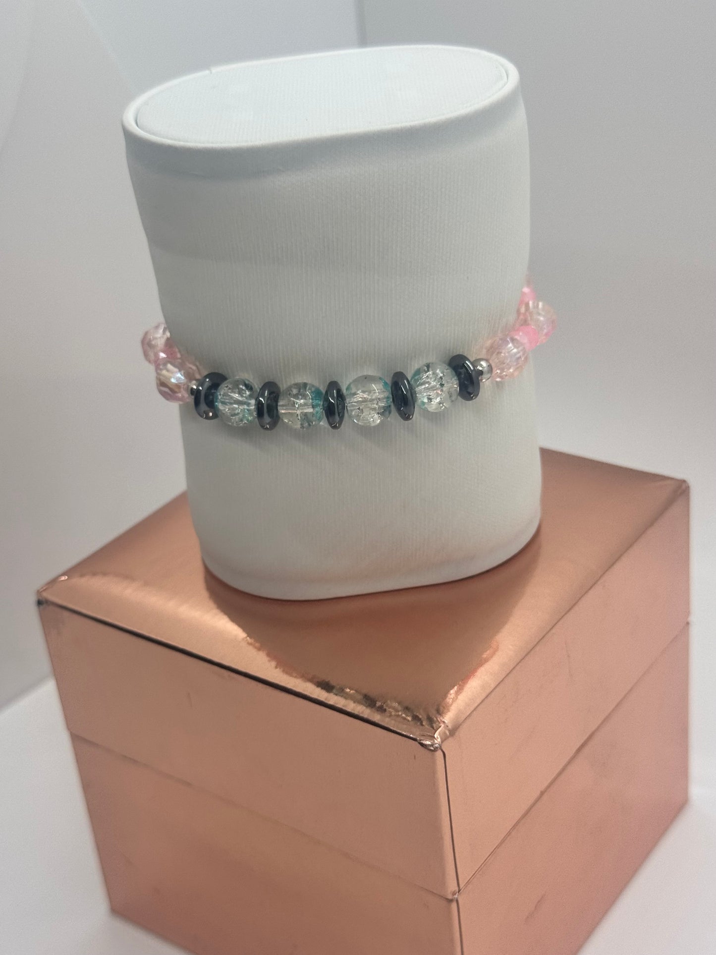 Acrylic & Glass Bead Bracelet #