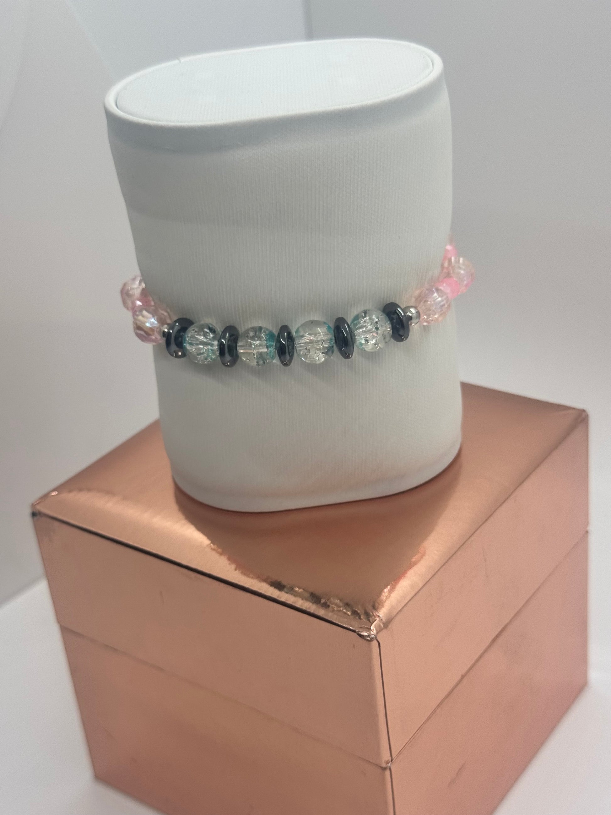 Acrylic & Glass Bead Bracelet #