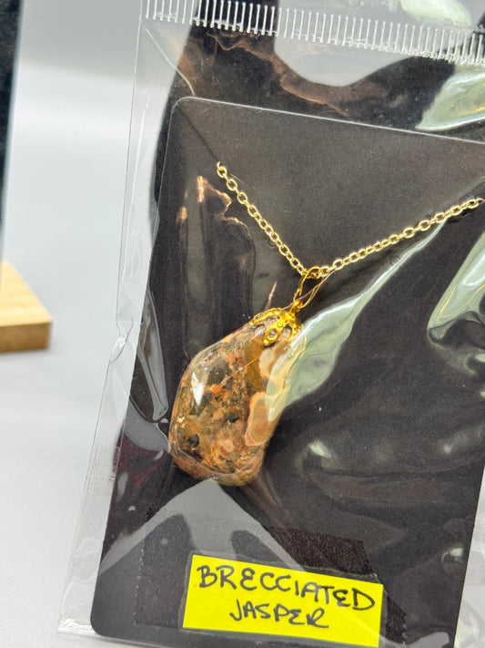 Brecciated Jasper Copper Necklace – Handmade & Grounding #443