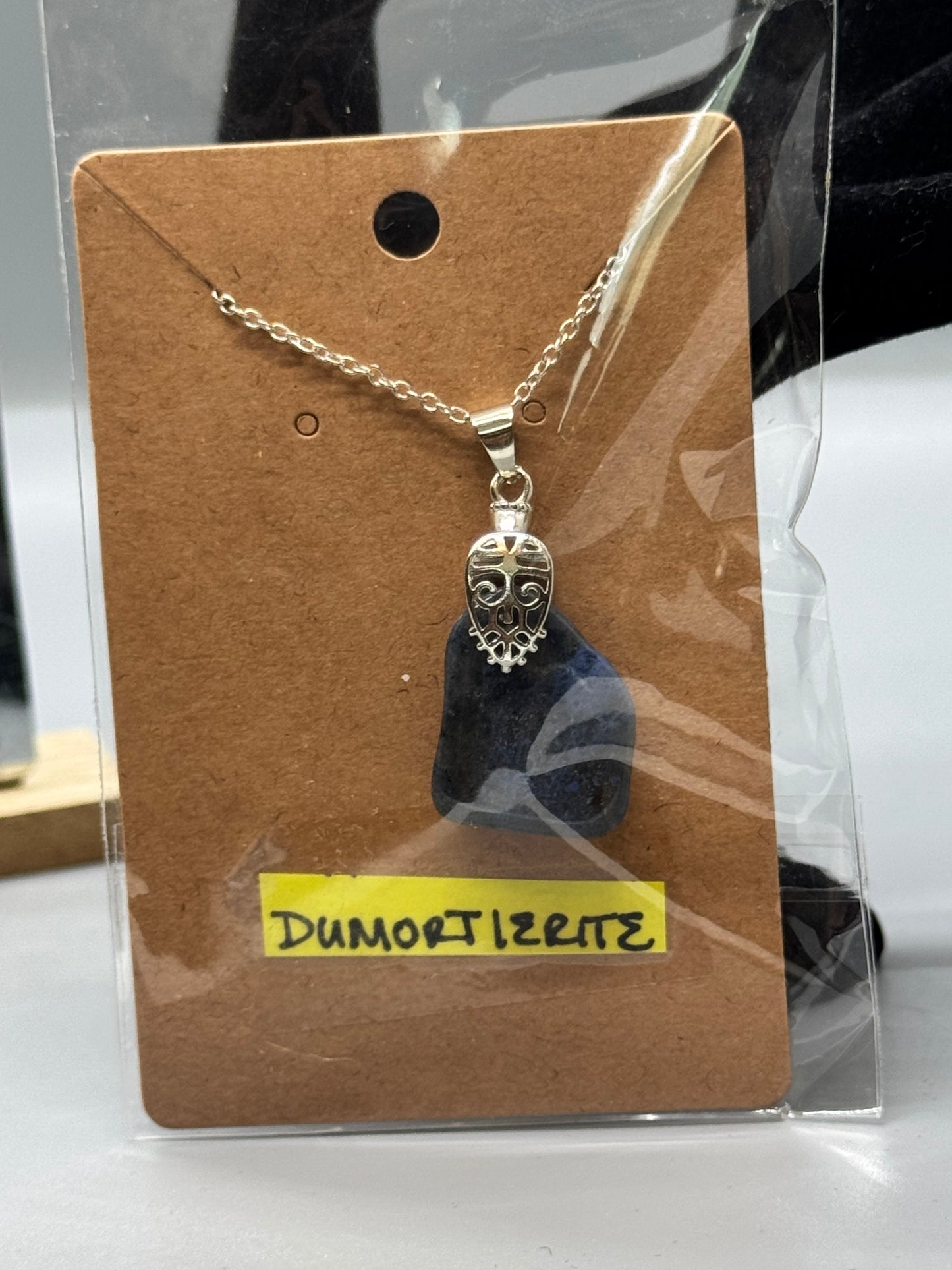 Dumortierite Pendant on 18" Silver Chain #458