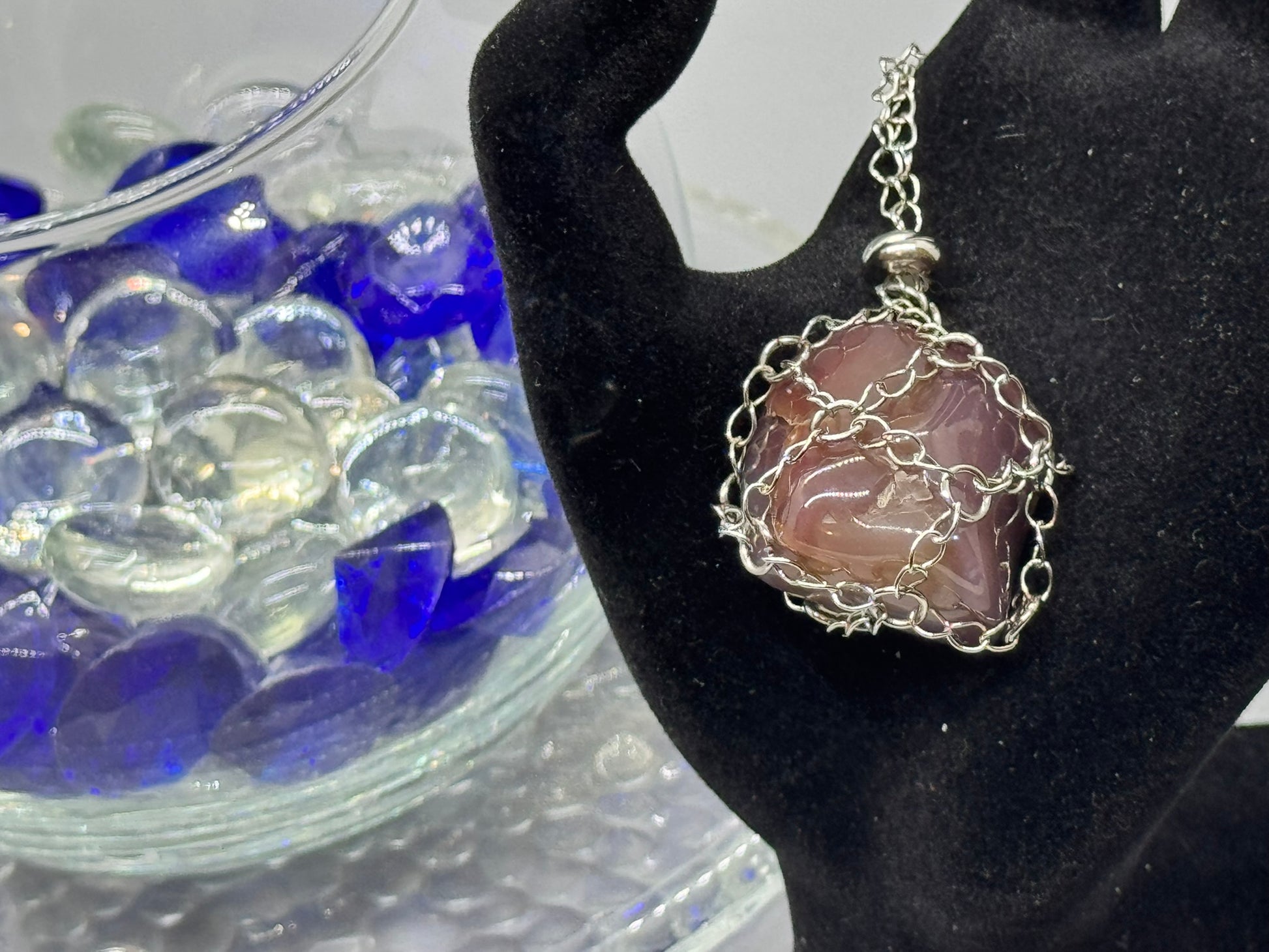 Authentic Carnelian Agate Necklace – 18" Silver Chain # 404