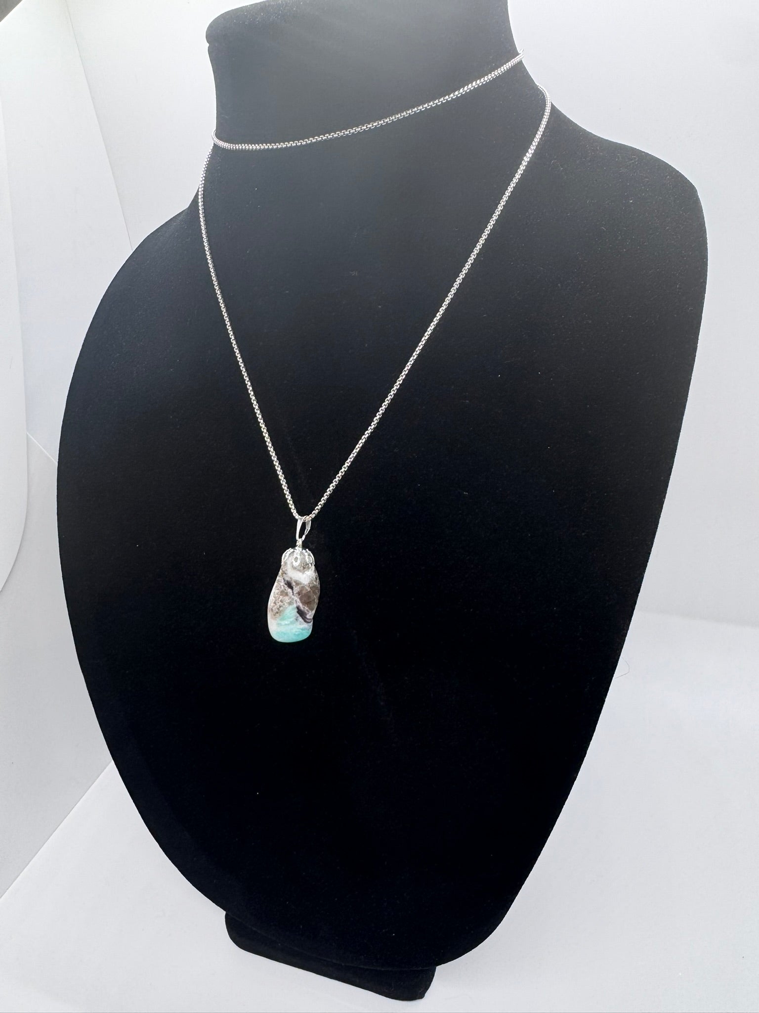 Authentic Aragonite Necklace – 18" Silver Chain # 405