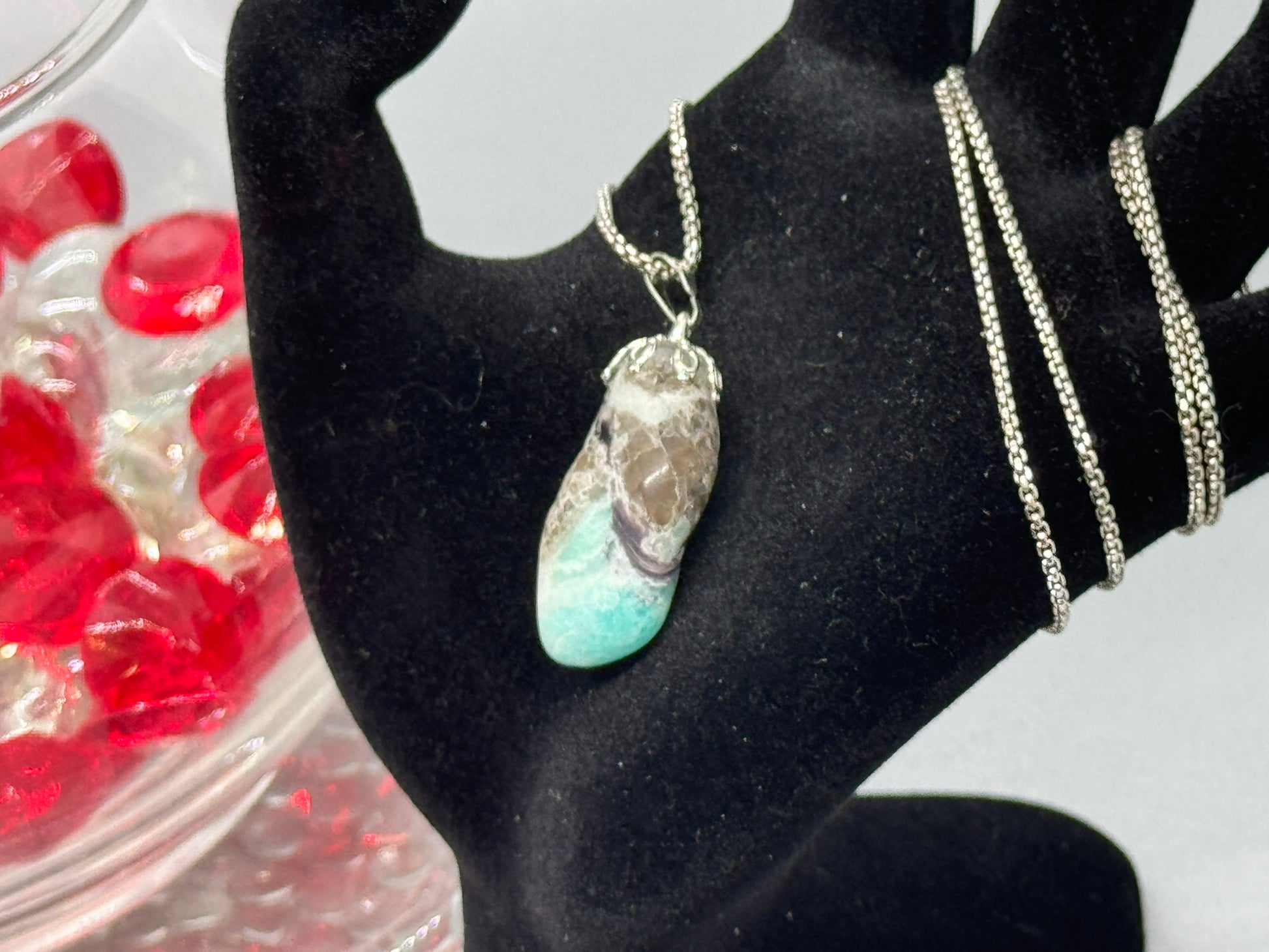 Authentic Aragonite Necklace – 18" Silver Chain # 405