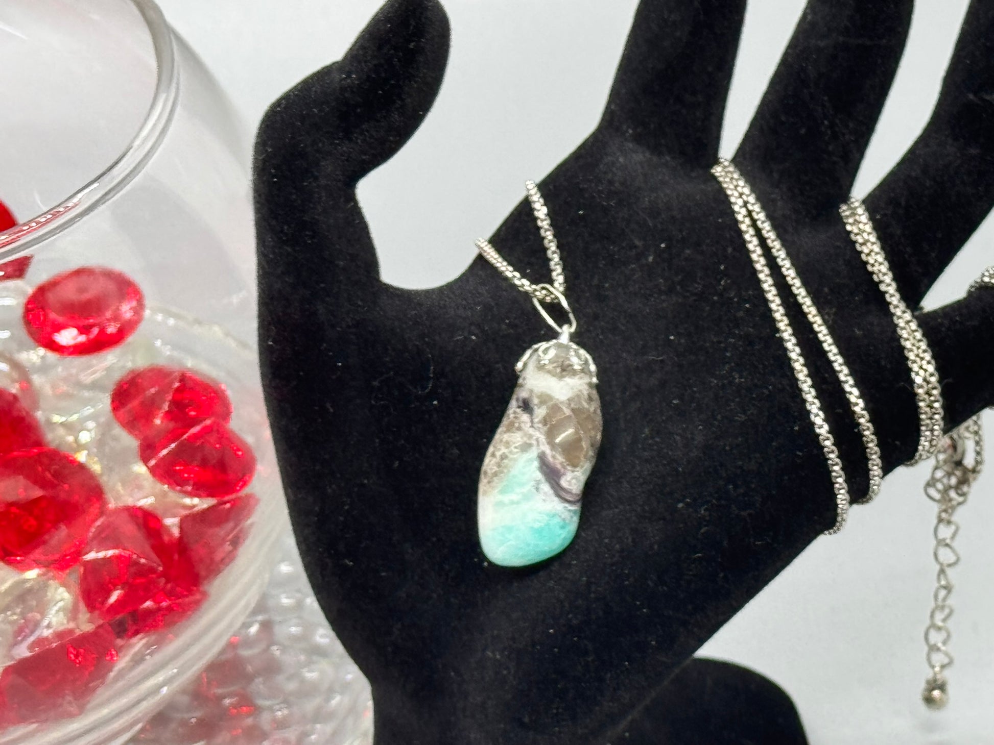 Authentic Aragonite Necklace – 18" Silver Chain # 405