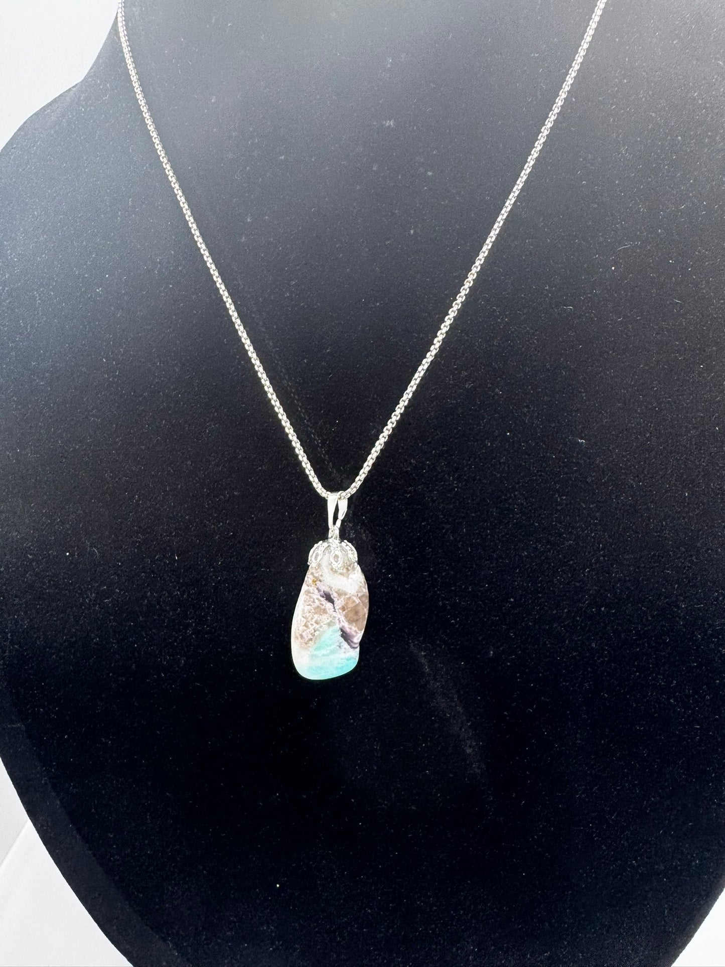 Authentic Aragonite Necklace – 18" Silver Chain # 405